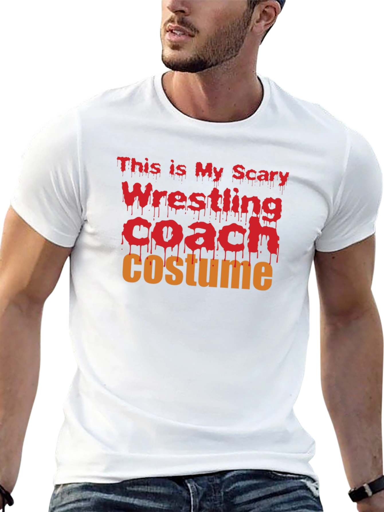 Scary Wrestling Coach Costume Halloween T-Shirt