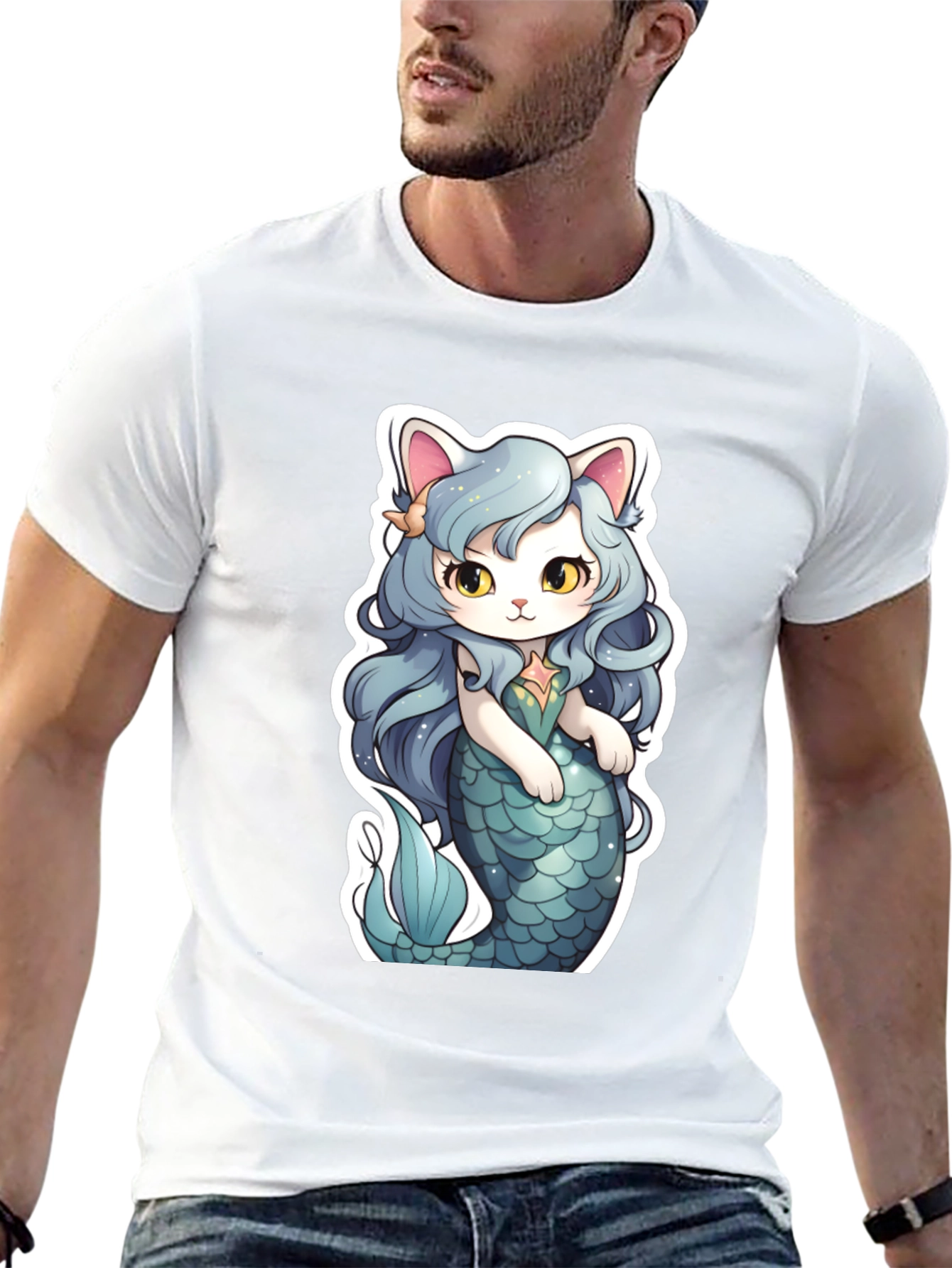 Mermaid Cat Graphic Tee