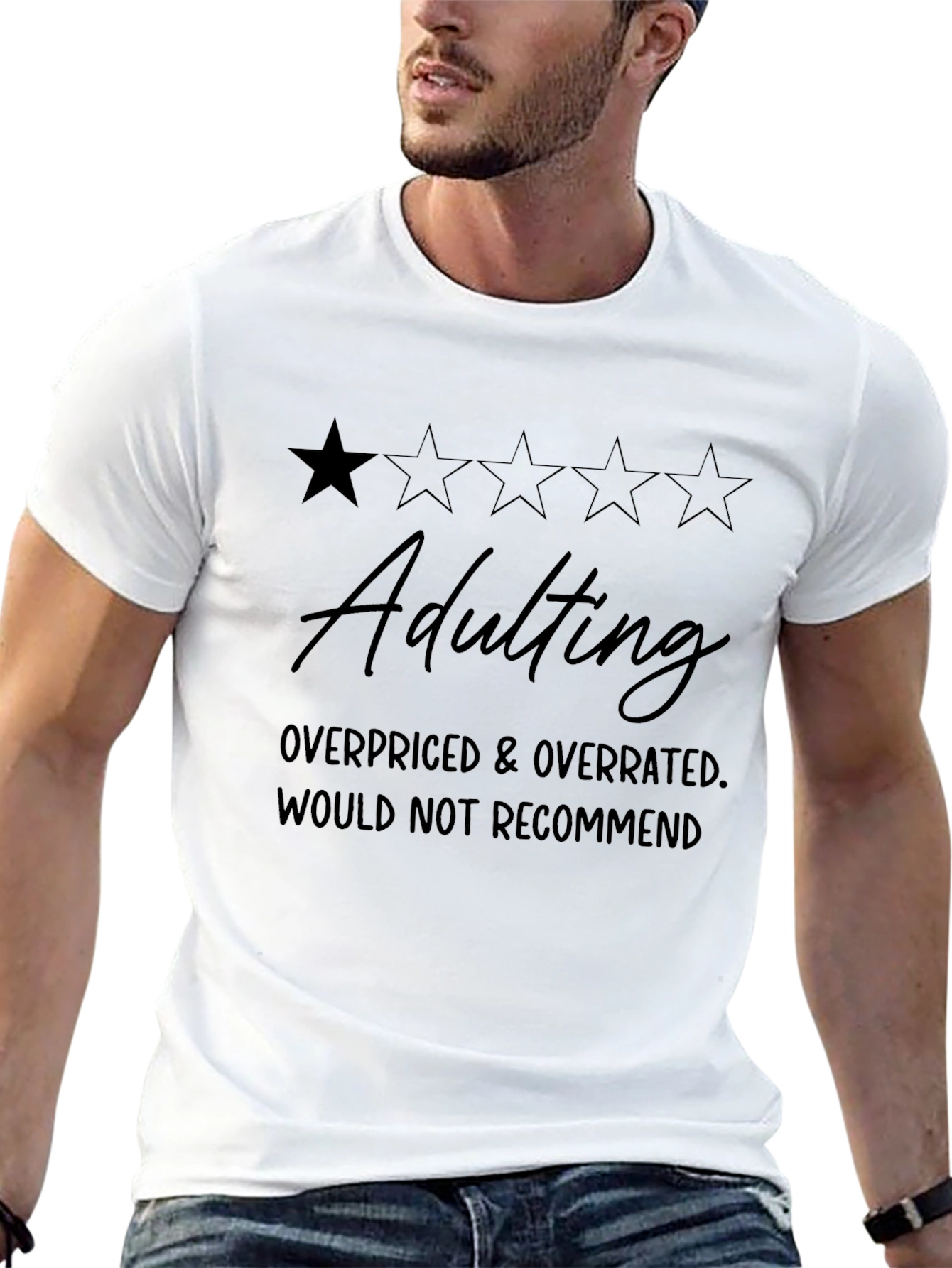 Adulting One Star Rating Graphic T-Shirt
