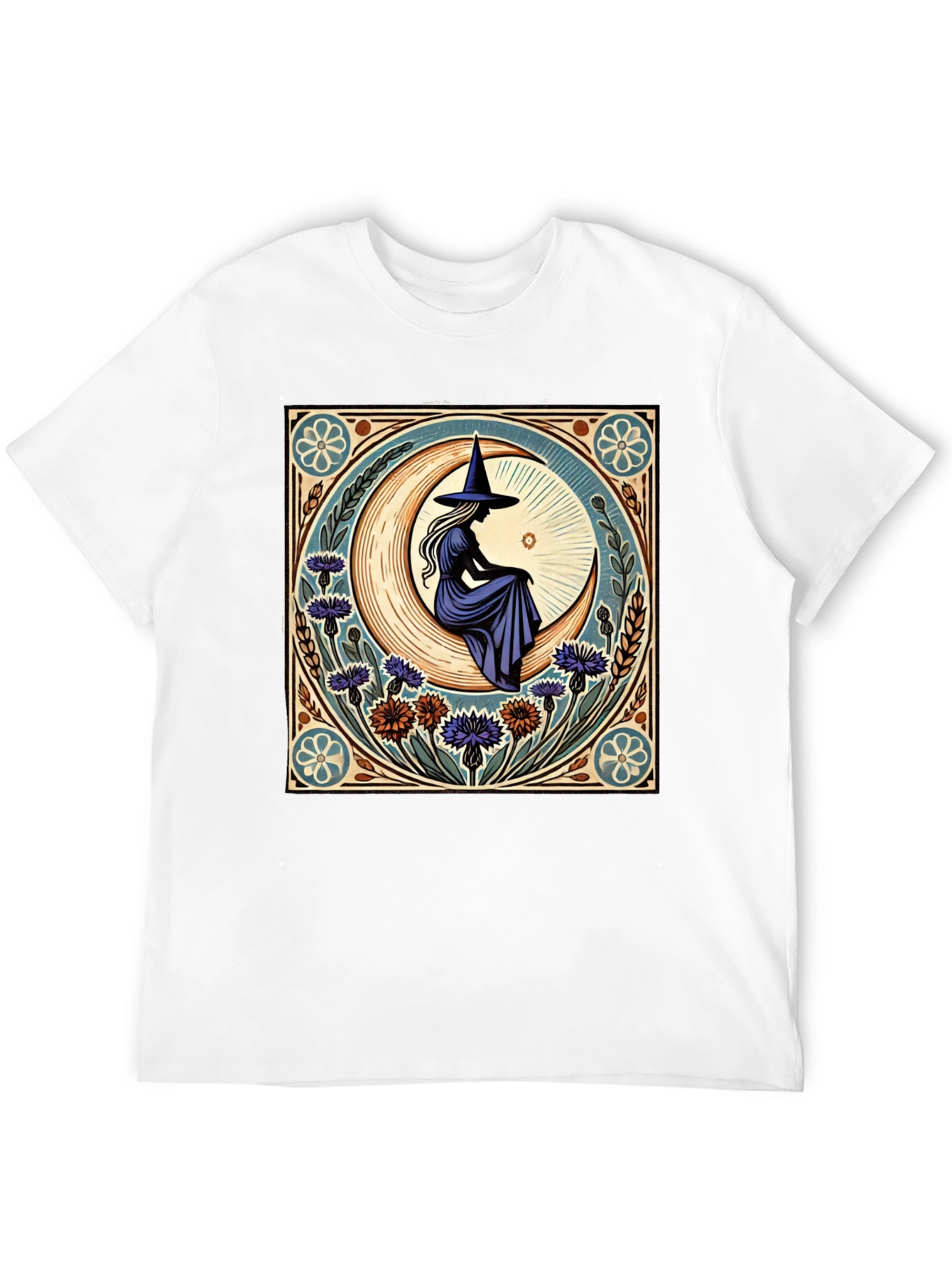 Witch on Moon Graphic Tee - Unique Design