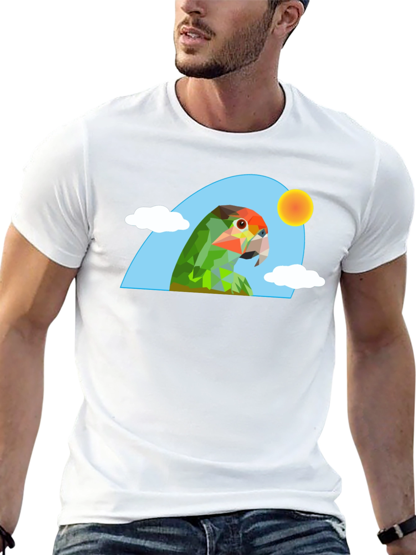 Geometric Parrot T-Shirt - Unique Graphic Tee