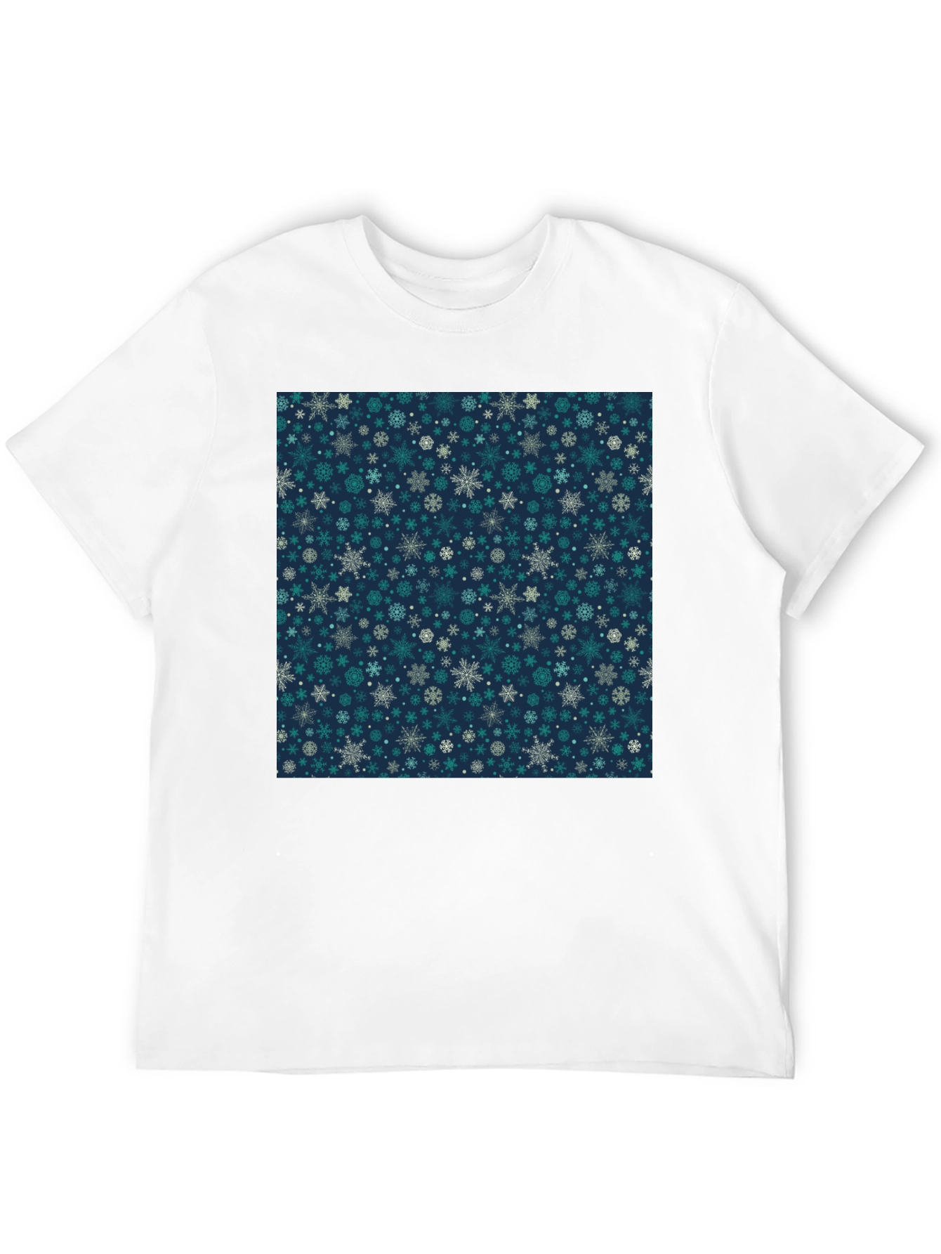 Snowflake Pattern Black T-Shirt