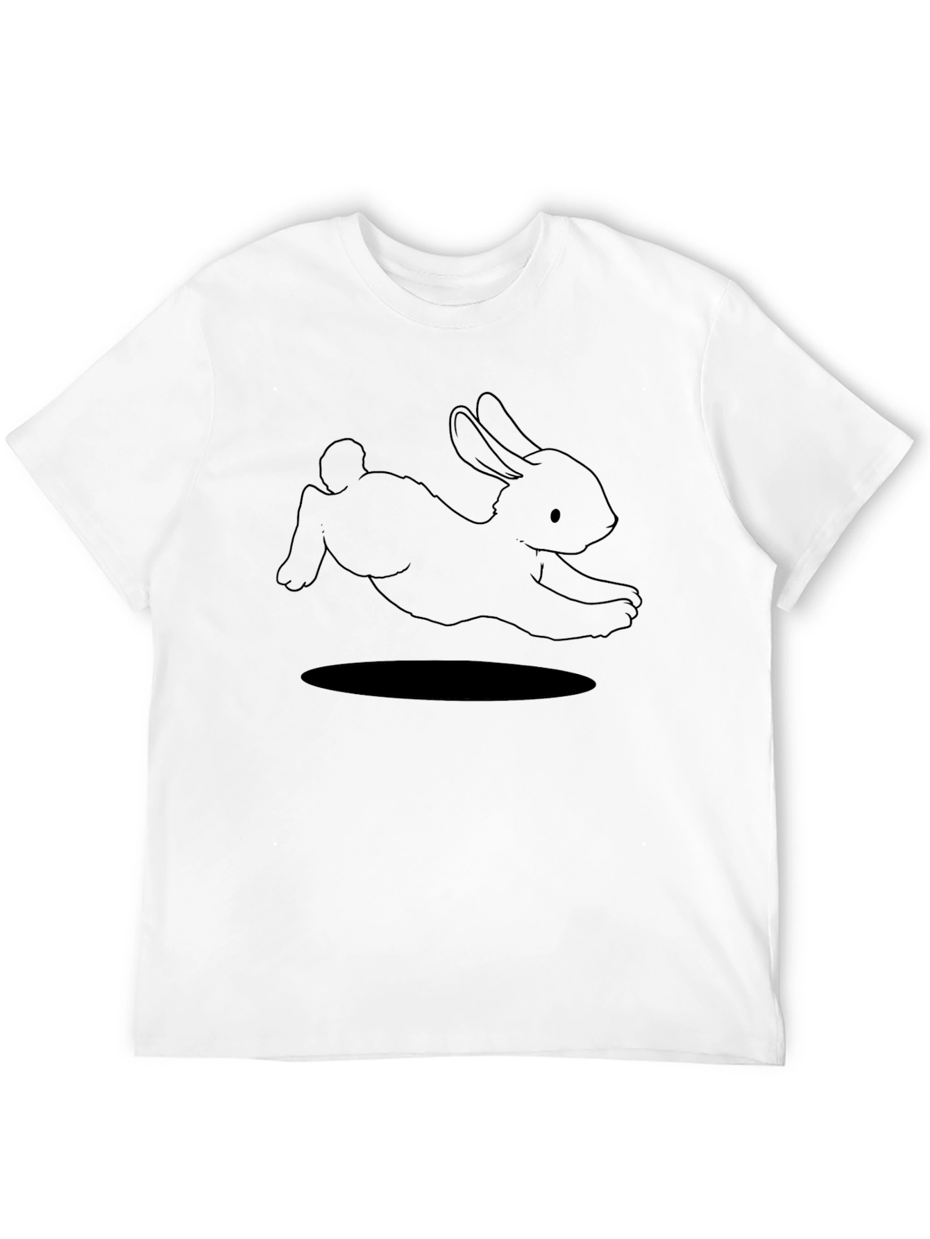 Rabbit Graphic Black T-Shirt - Soft Cotton Tee