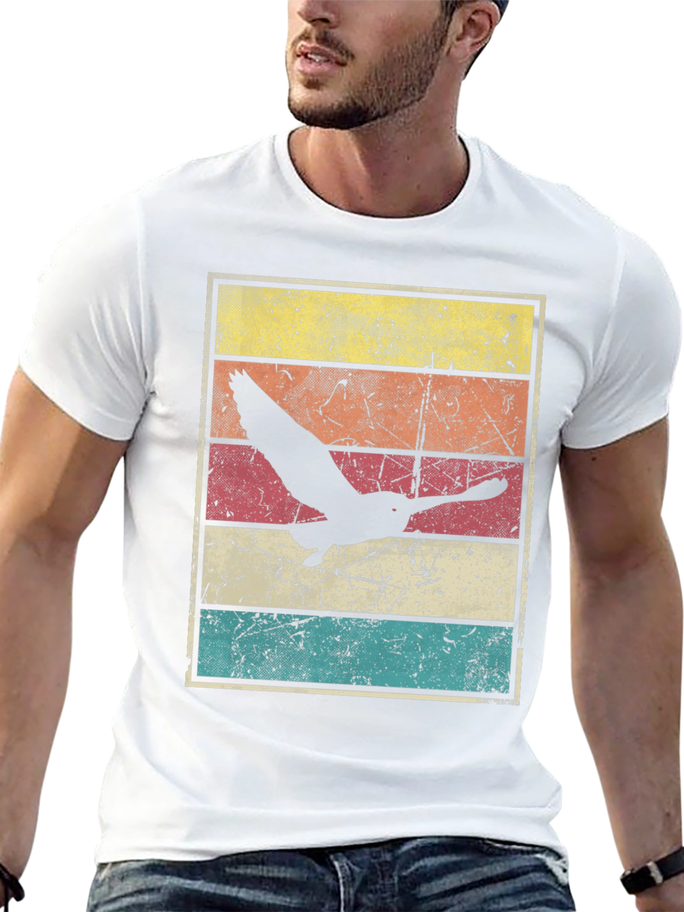 Retro Sunset Bird Graphic Tee