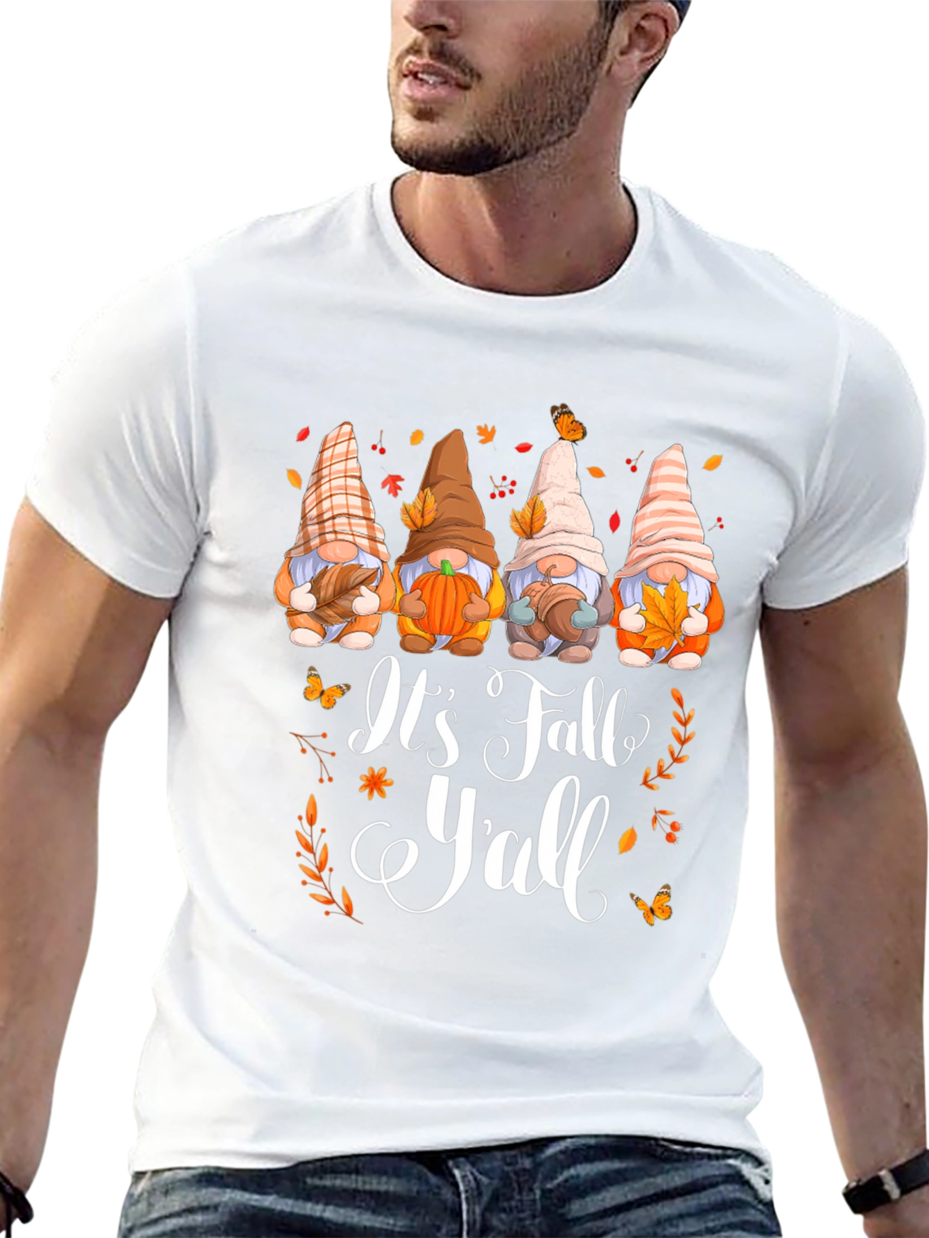 Its Fall Yall Gnomes Graphic T-Shirt
