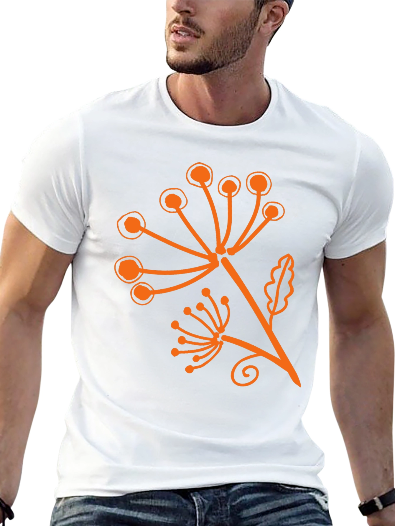 Stylish Black T-Shirt with Floral Print