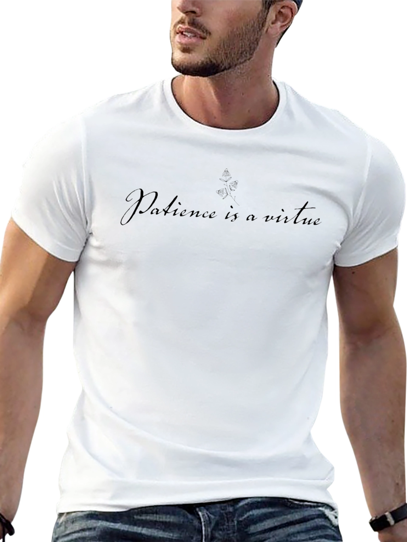Patience is a Virtue Black Graphic Tee