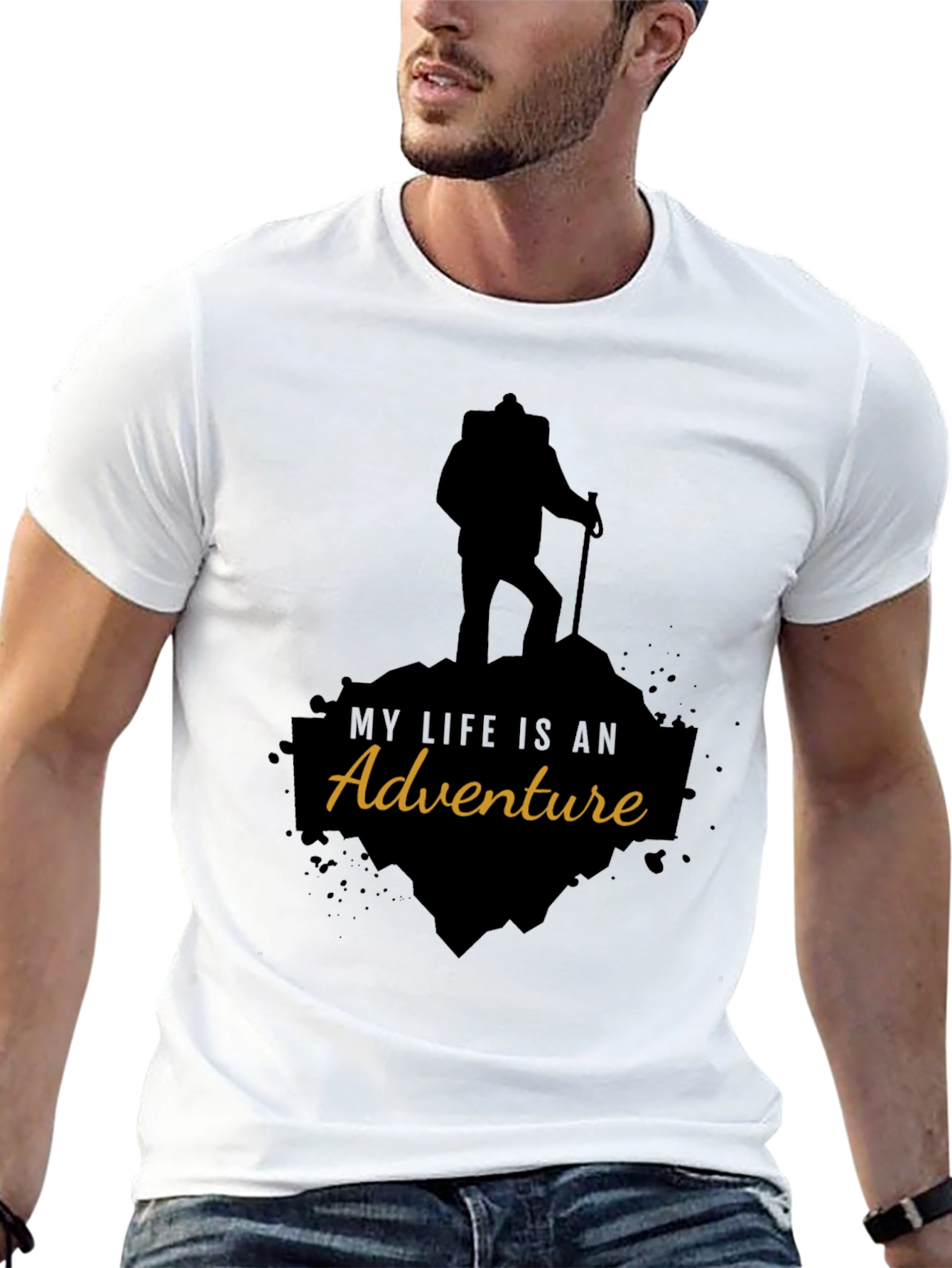 Adventure Awaits Black Graphic Tee