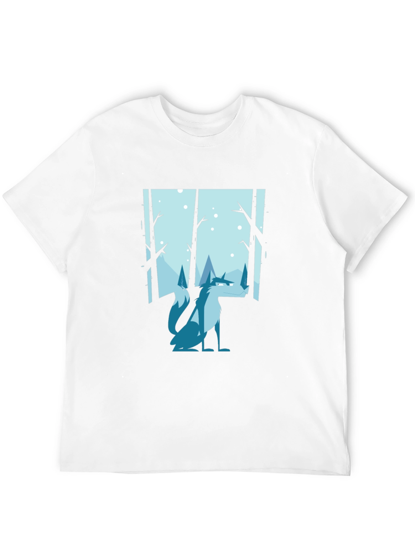 Wolf Winter Scene Graphic Tee - Black