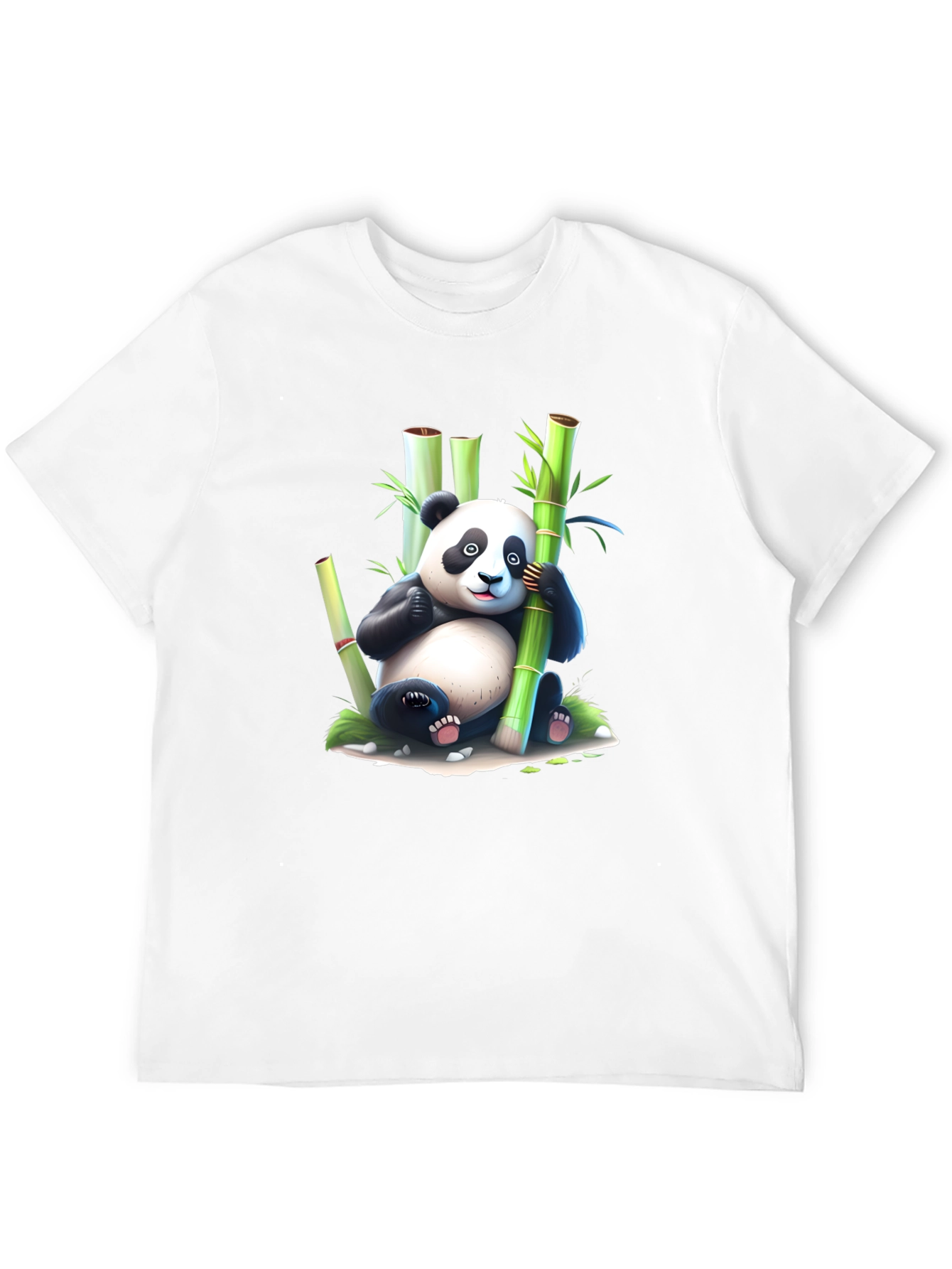 Cute Panda & Bamboo Graphic T-Shirt