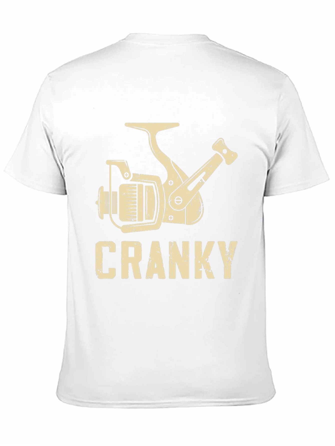 Cranky Fishing Reel Graphic T-Shirt - Black Cotton Blend
