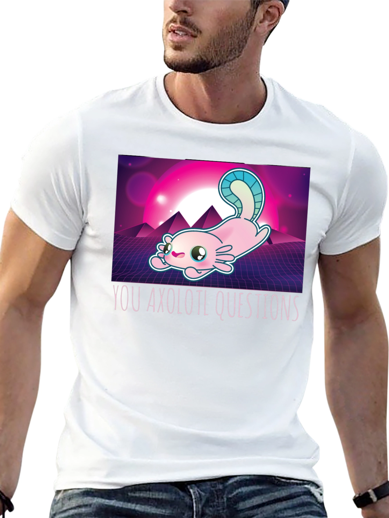 Axolotl Retro Style Graphic T-Shirt