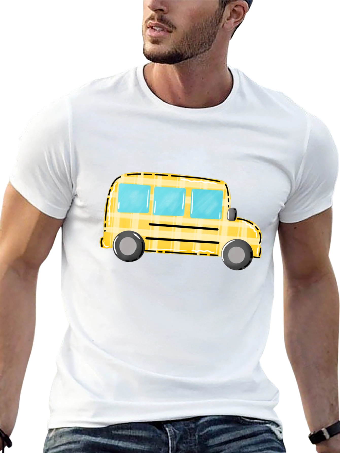 School Bus Graphic Tee - Black Unisex T-Shirt