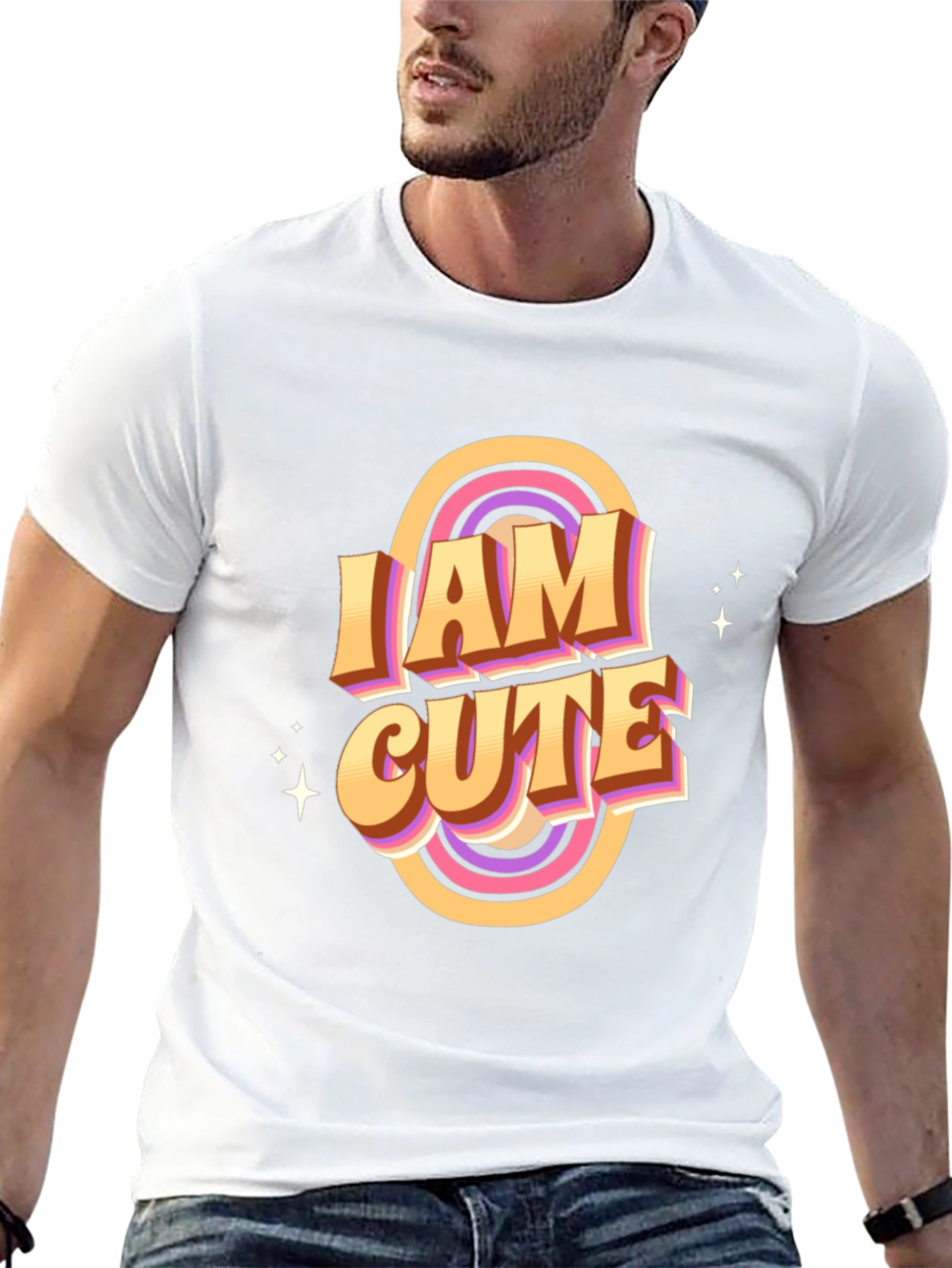 I Am Cute Graphic T-Shirt - Retro Style