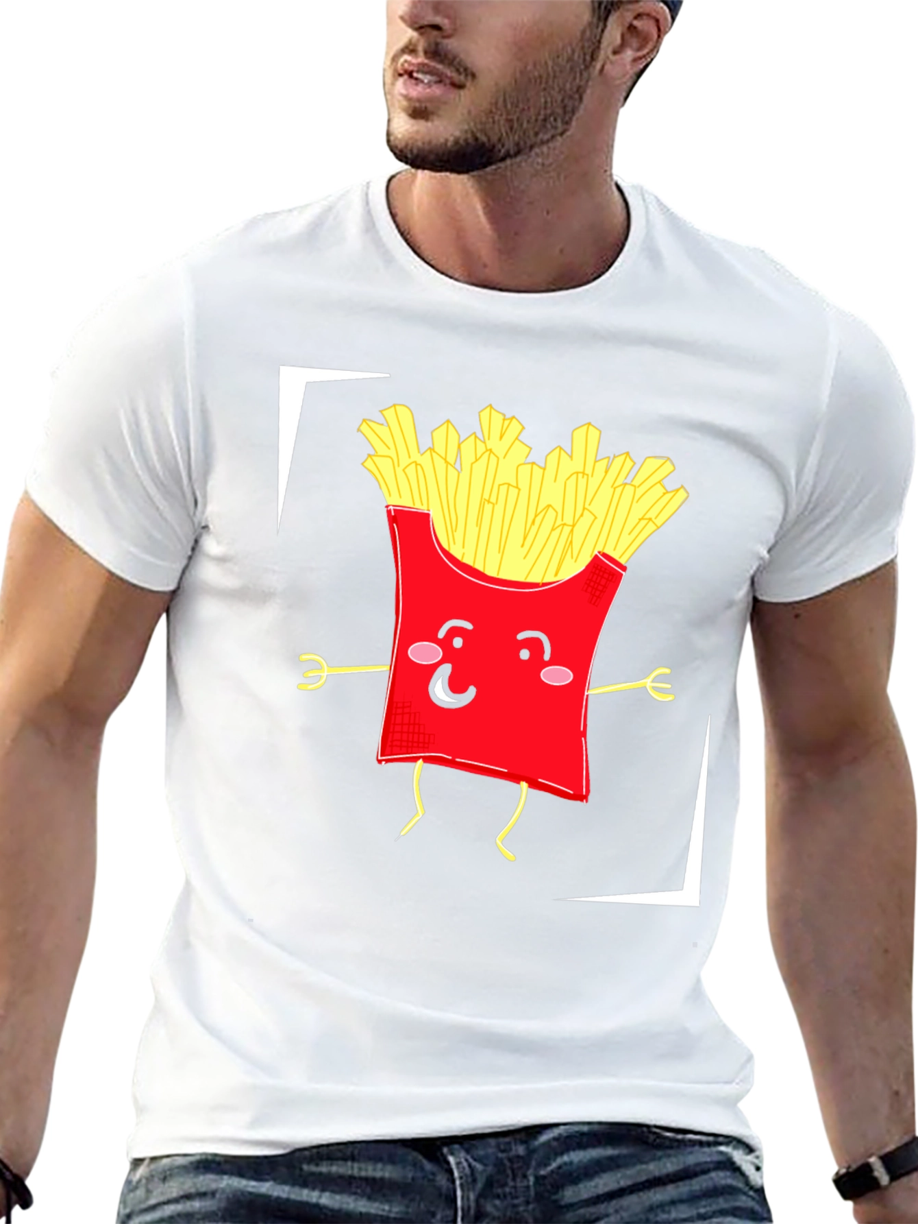 Funny Fries Graphic T-Shirt - Black Cotton Tee