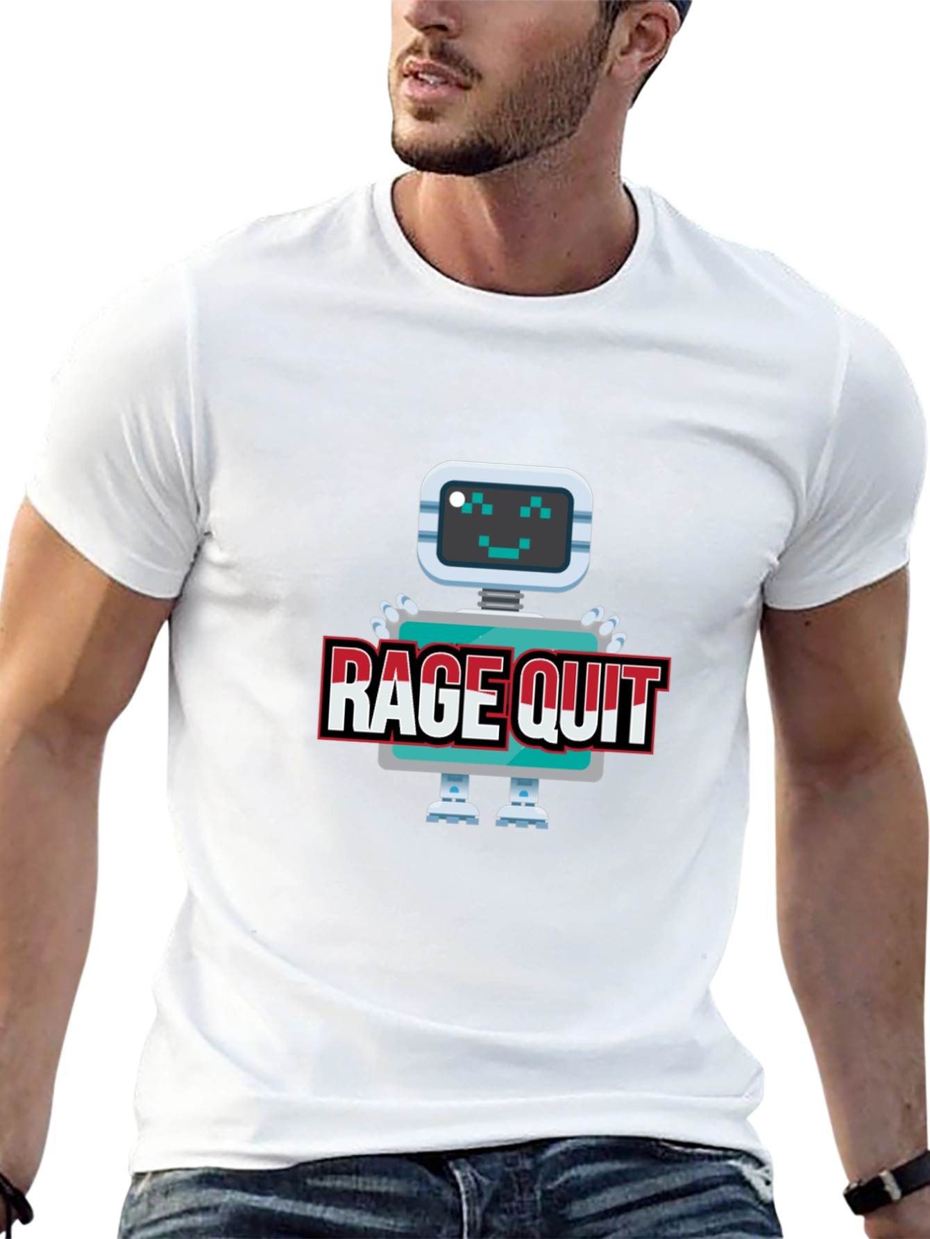 Rage Quit Robot Graphic Tee - Gamer T-Shirt