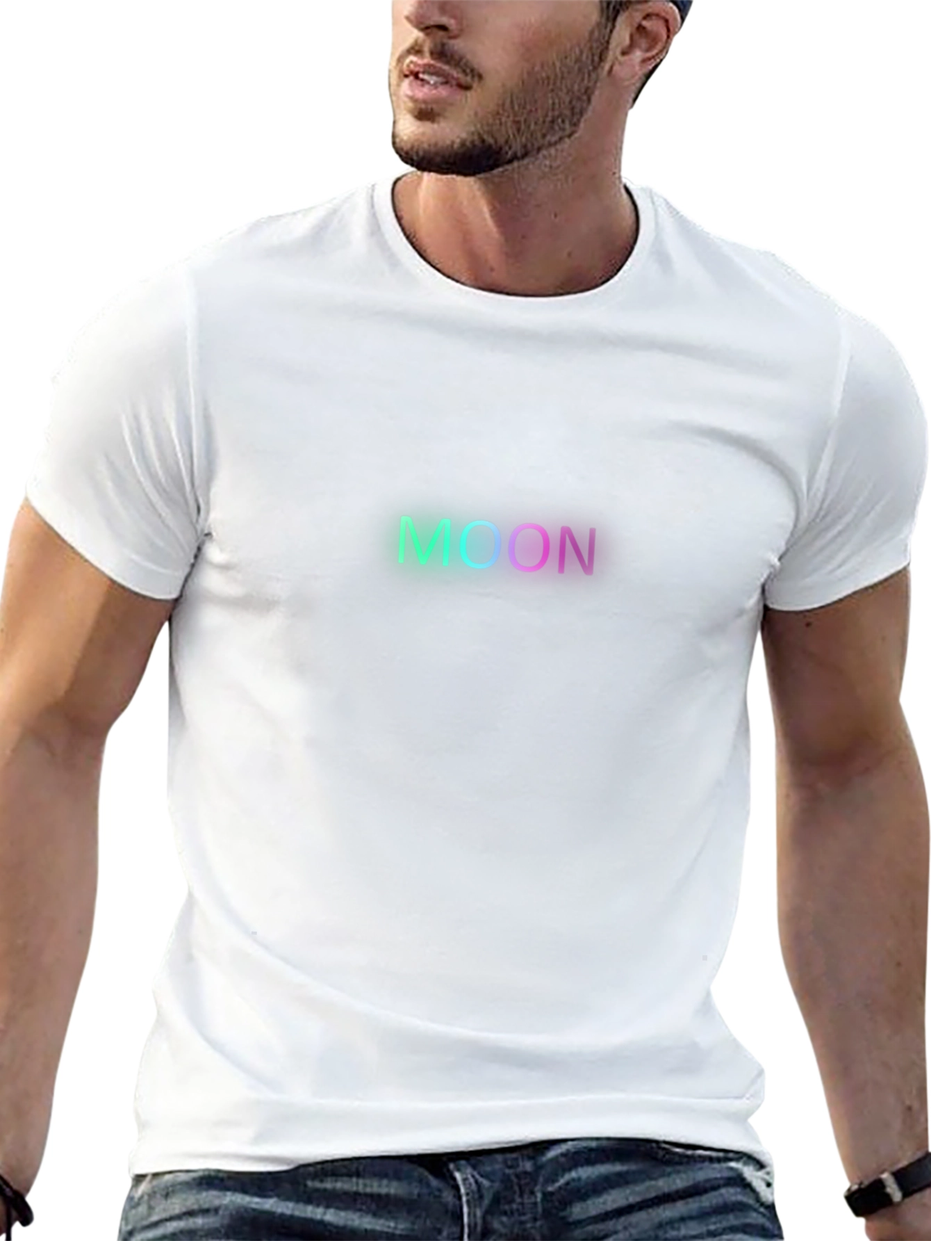 Neon Moon Graphic Black T-Shirt