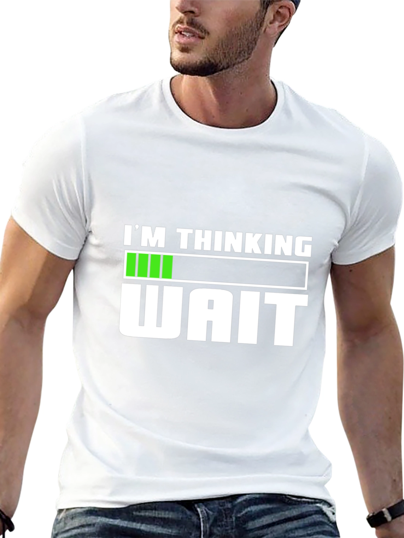 Im Thinking Wait T-Shirt Funny Sarcastic Tee