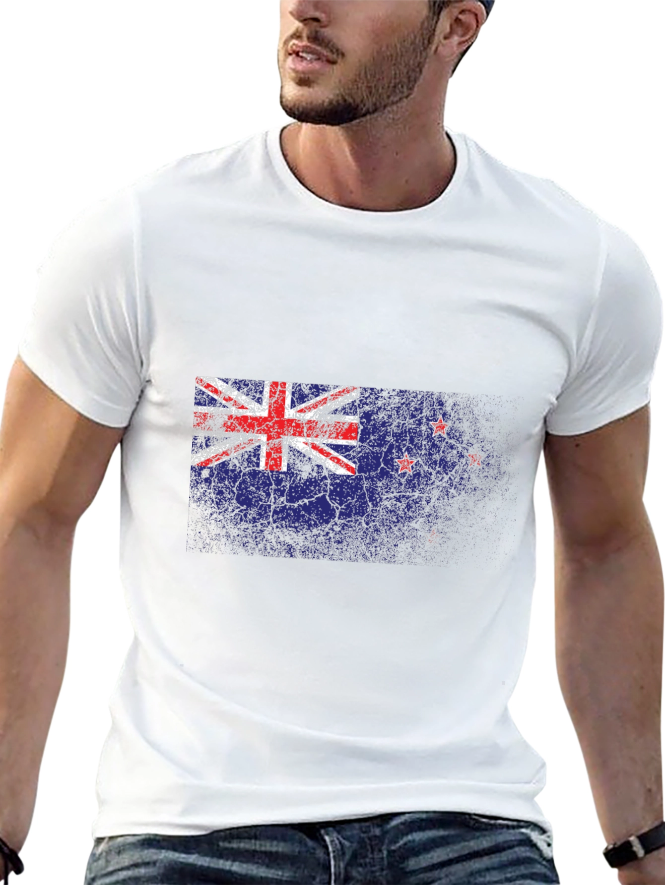 New Zealand Flag Distressed Graphic T-Shirt