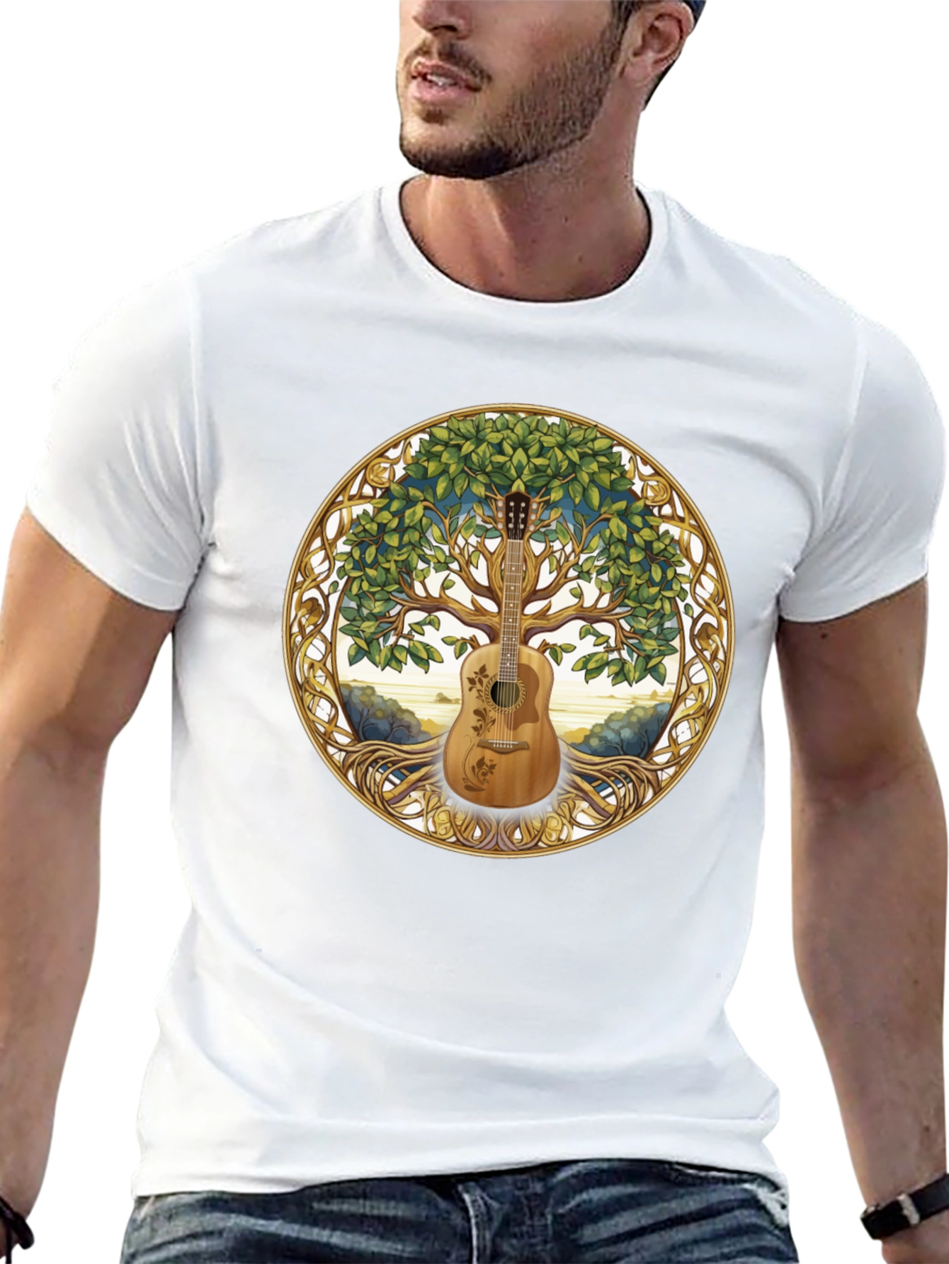 Guitar Tree of Life Graphic T-Shirt