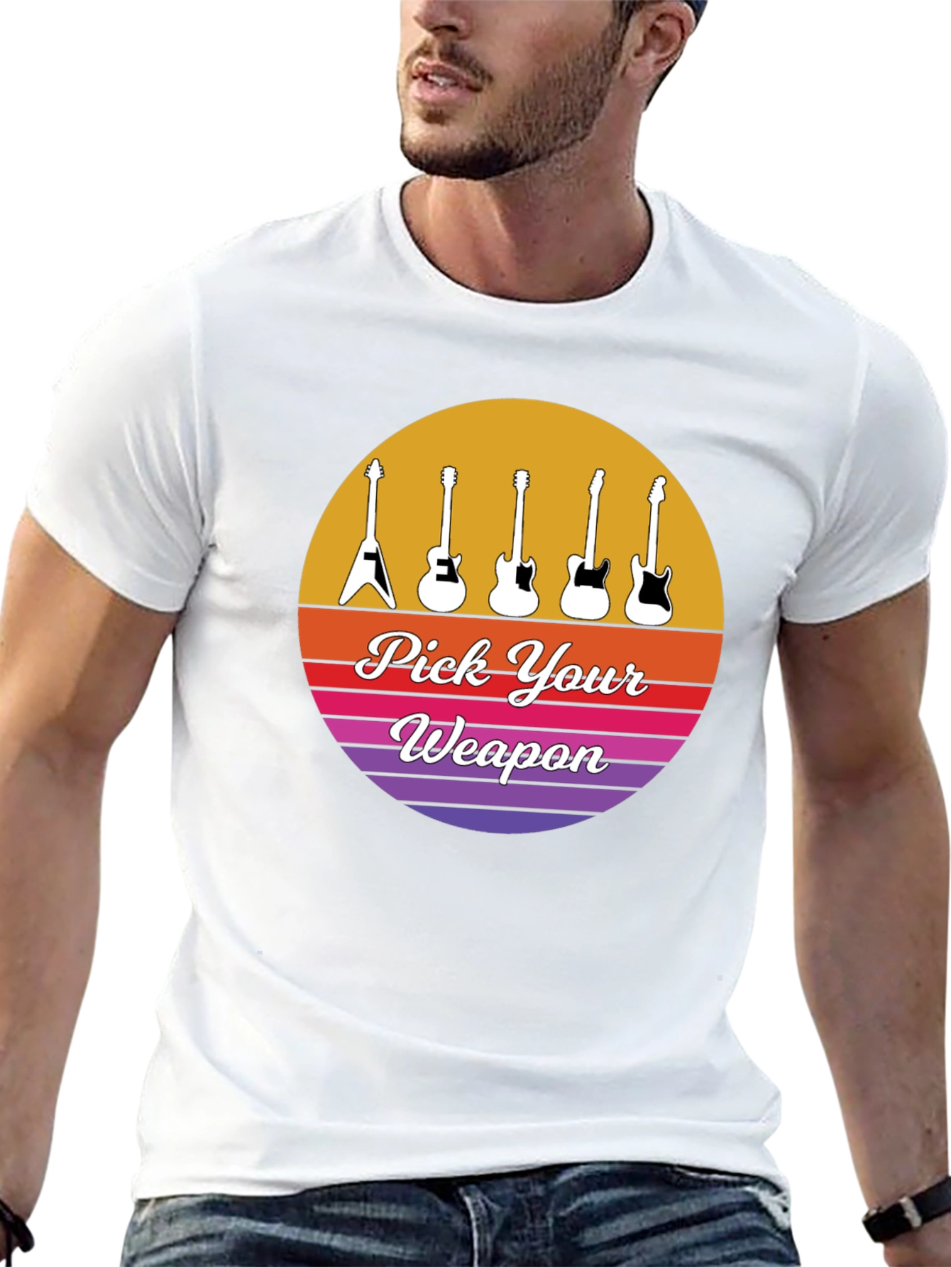 Pick Your Weapon Guitar T-Shirt - Musicians Choice