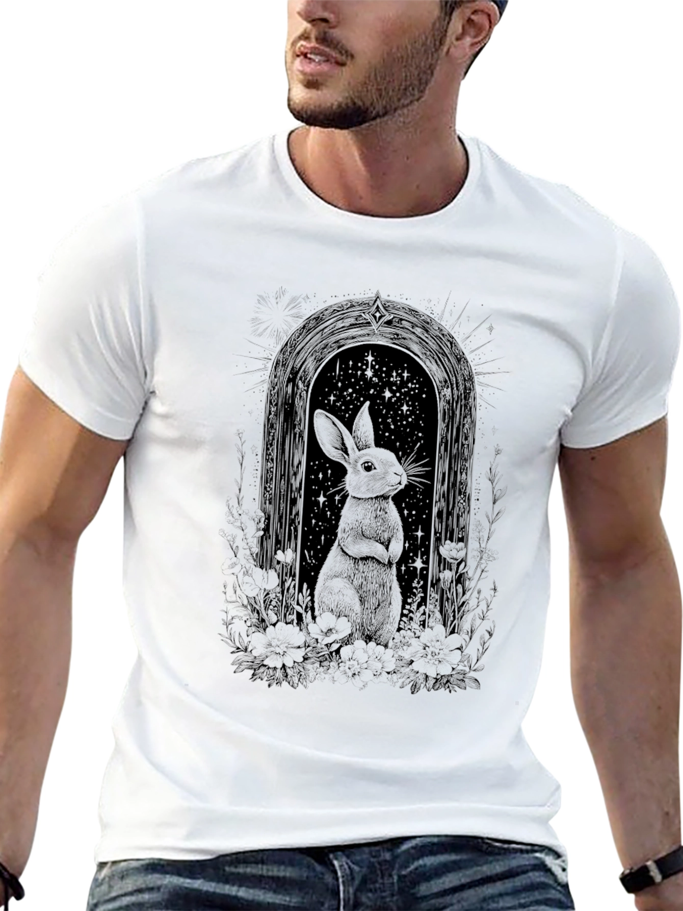 Rabbit Portal Graphic Tee - Black
