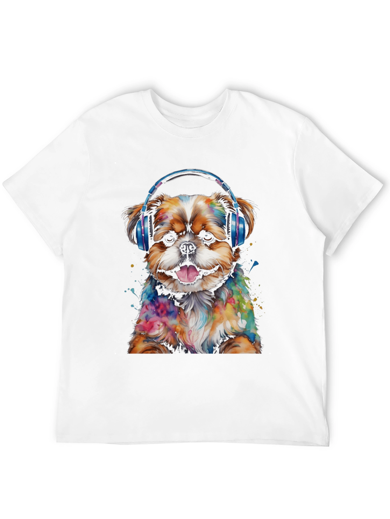 Dog with Headphones Graphic Tee