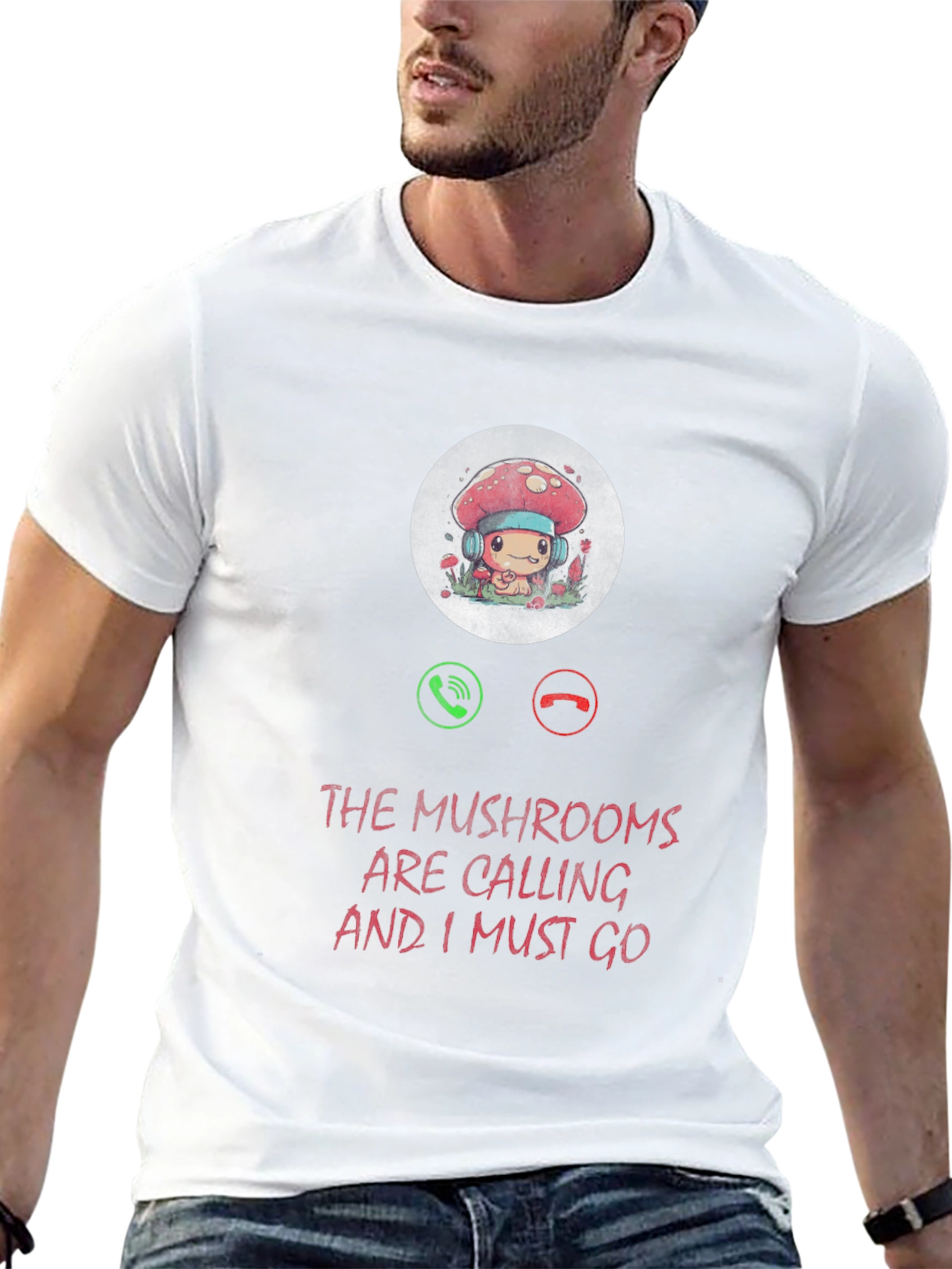 Mushroom Calling T-Shirt: Fun & Unique Design