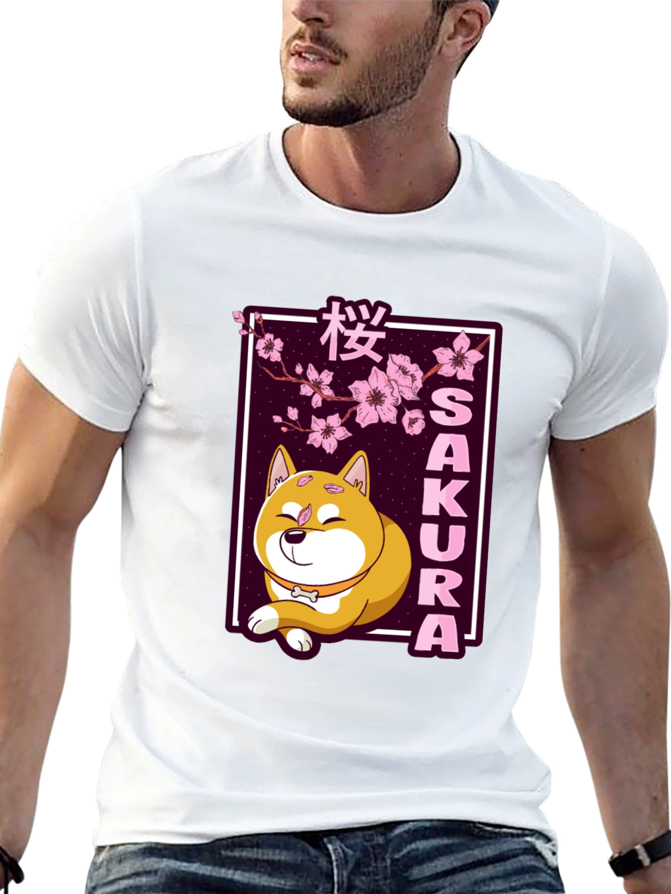 Sakura Dog T-Shirt - Shiba Inu Cherry Blossom Tee