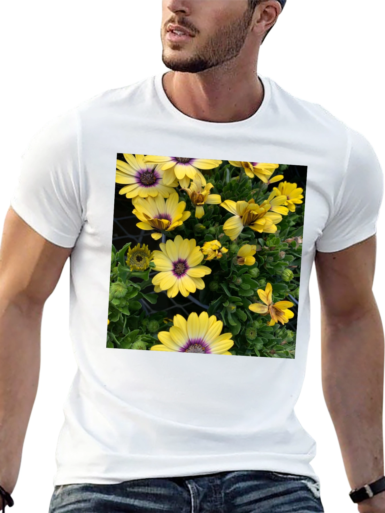 Floral Graphic T-Shirt - Yellow Daisy Print