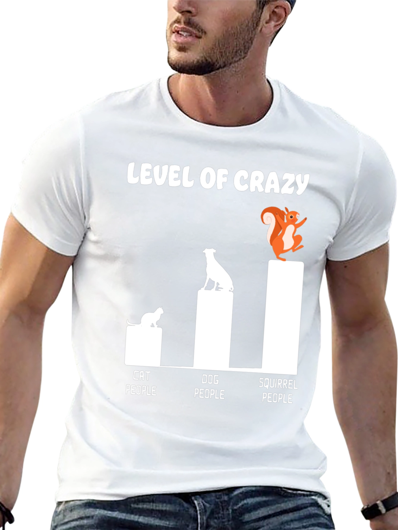 Level of Crazy Tee - Cat Dog Squirrel People
