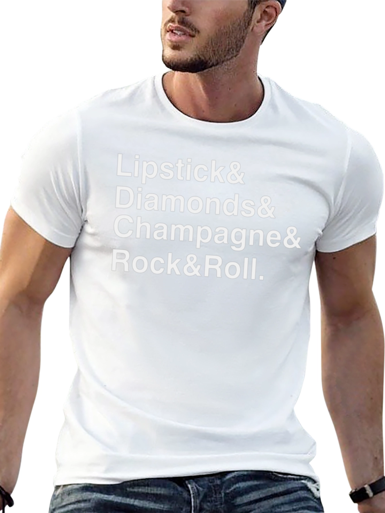 Lipstick Diamonds Champagne Rock & Roll T-Shirt
