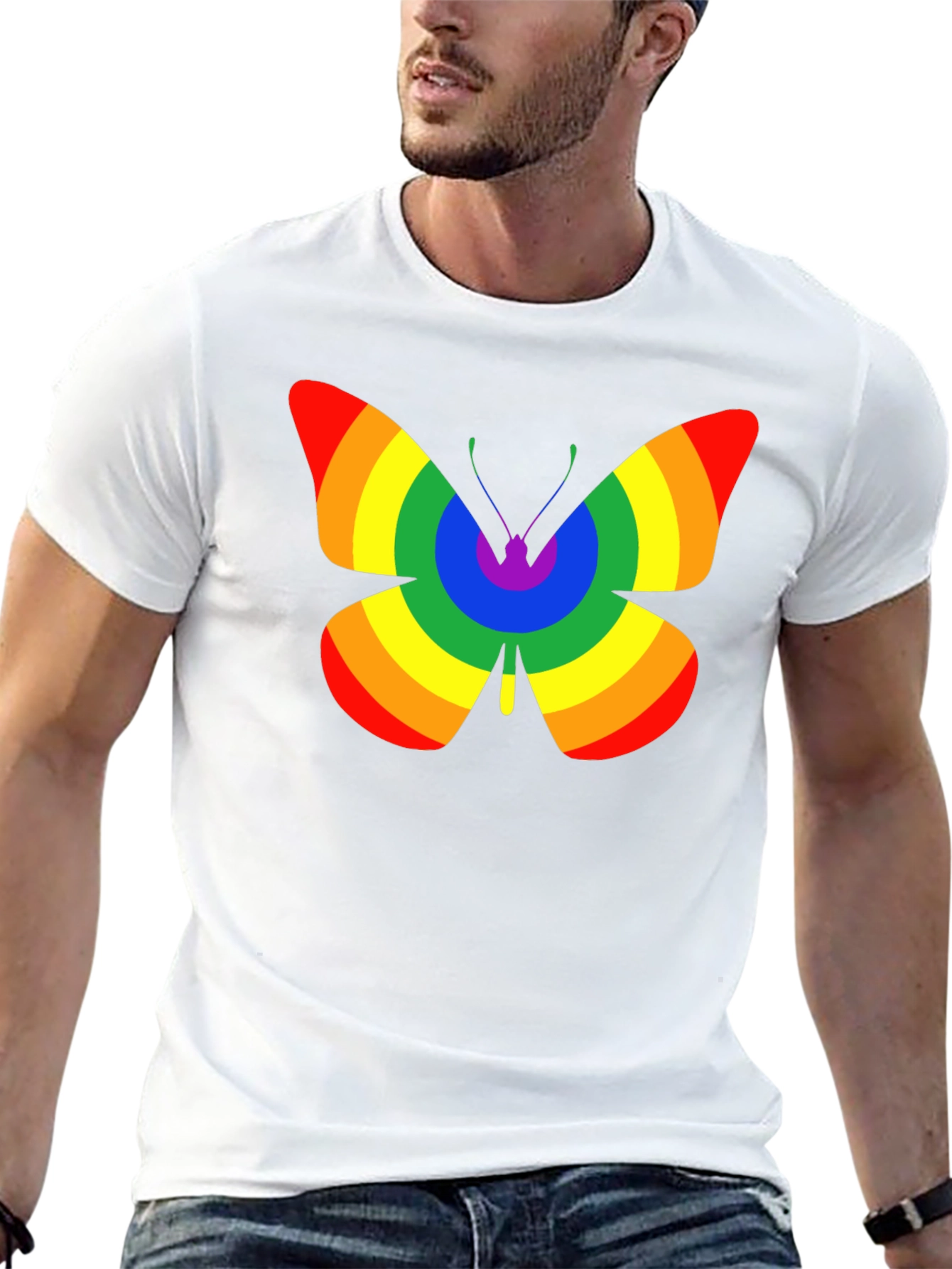 Rainbow Butterfly Graphic Tee