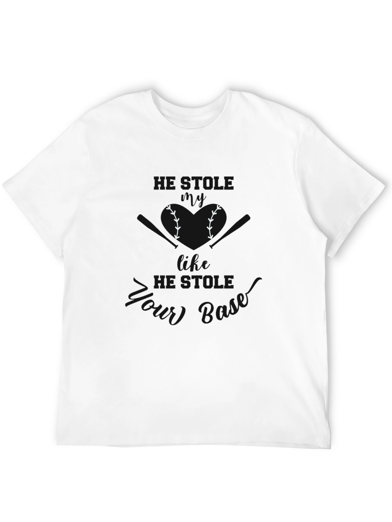 He Stole My Heart Baseball Graphic T-Shirt