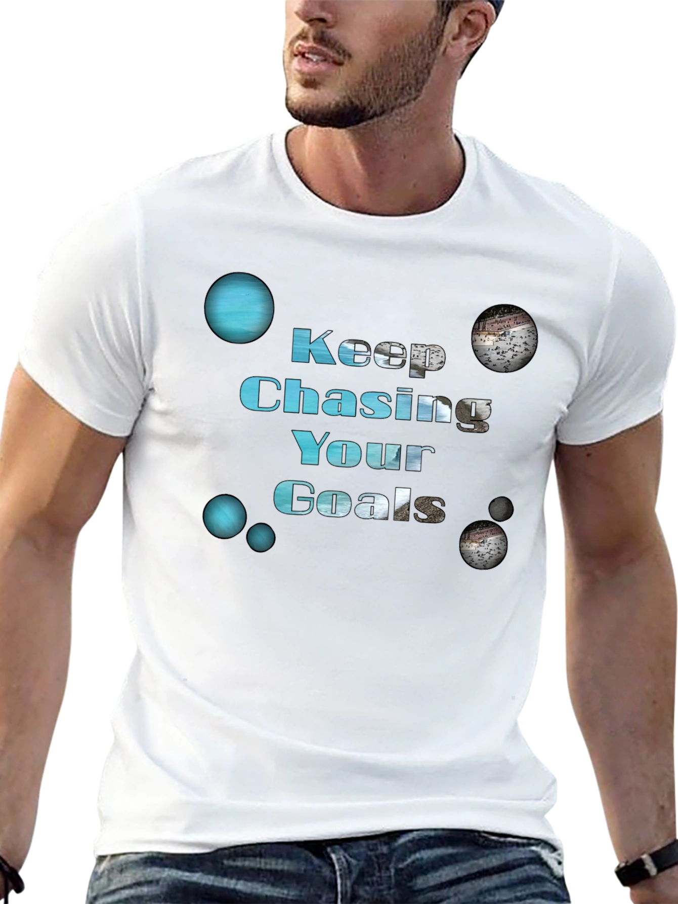 Keep Chasing Your Goals Black Graphic T-Shirt