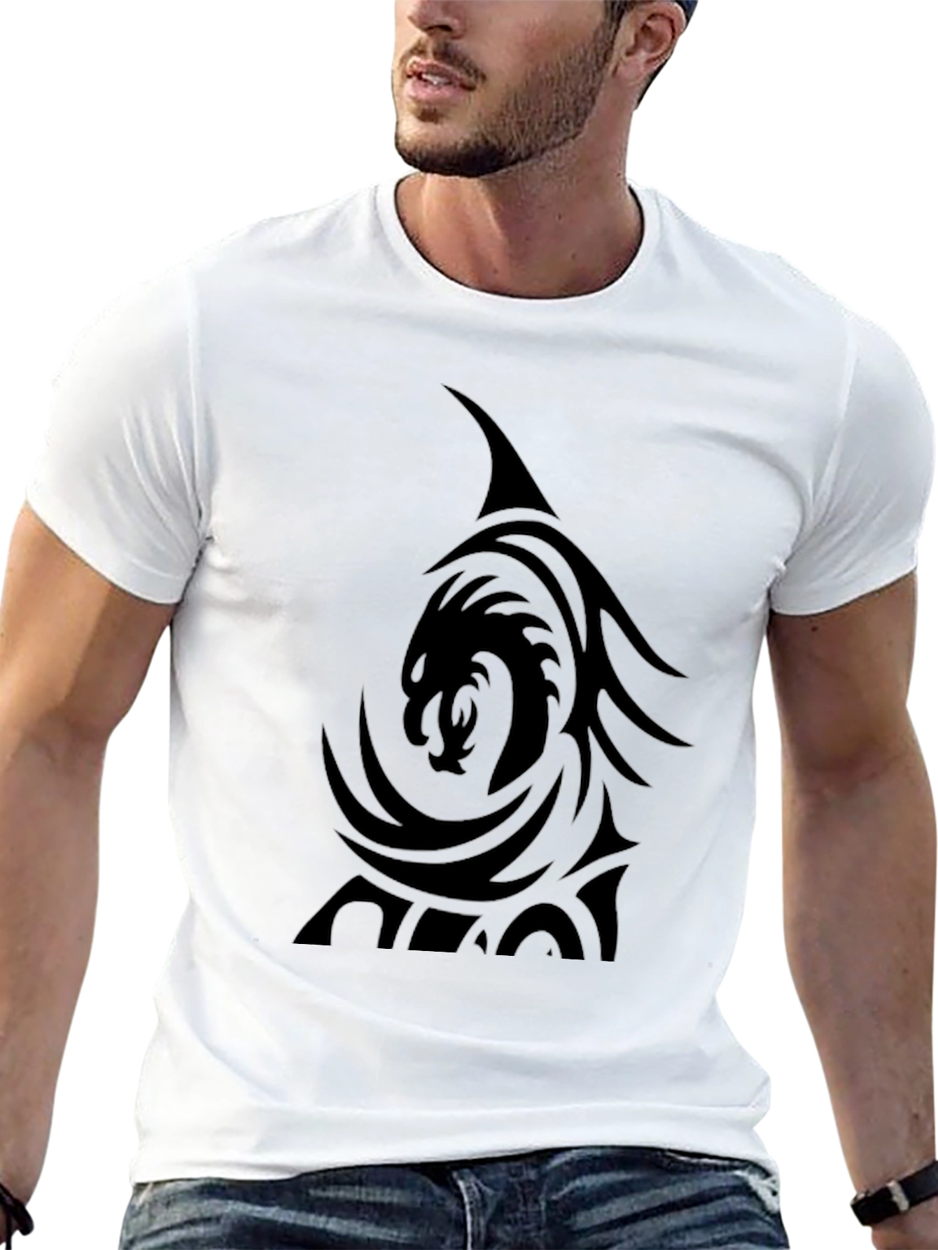 Black Dragon Graphic Tee - Mens Casual T-Shirt