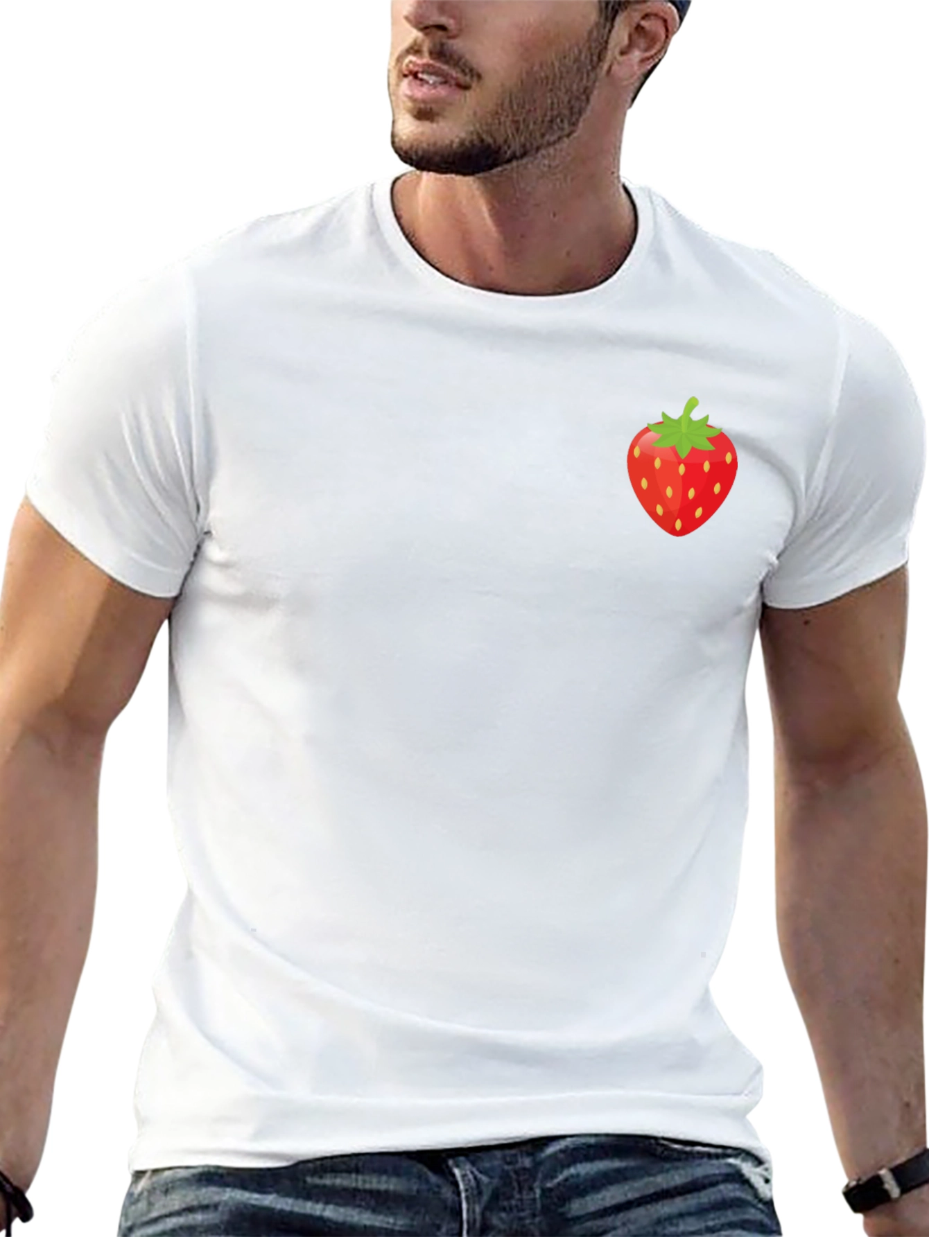 Strawberry Graphic Tee - Stylish Black T-Shirt