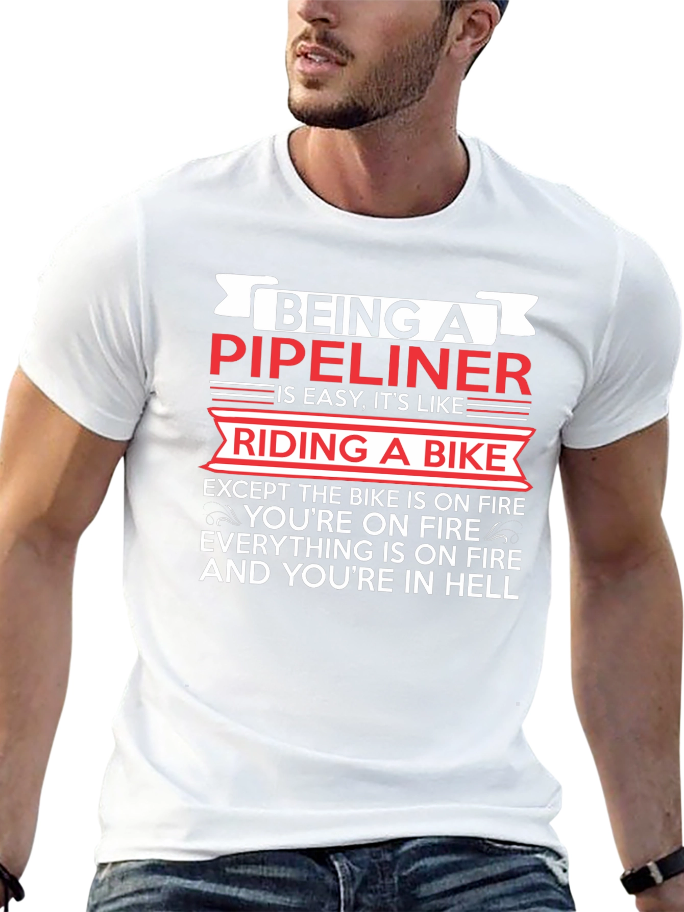 Pipeliner T-Shirt: Riding a Bike in Hell