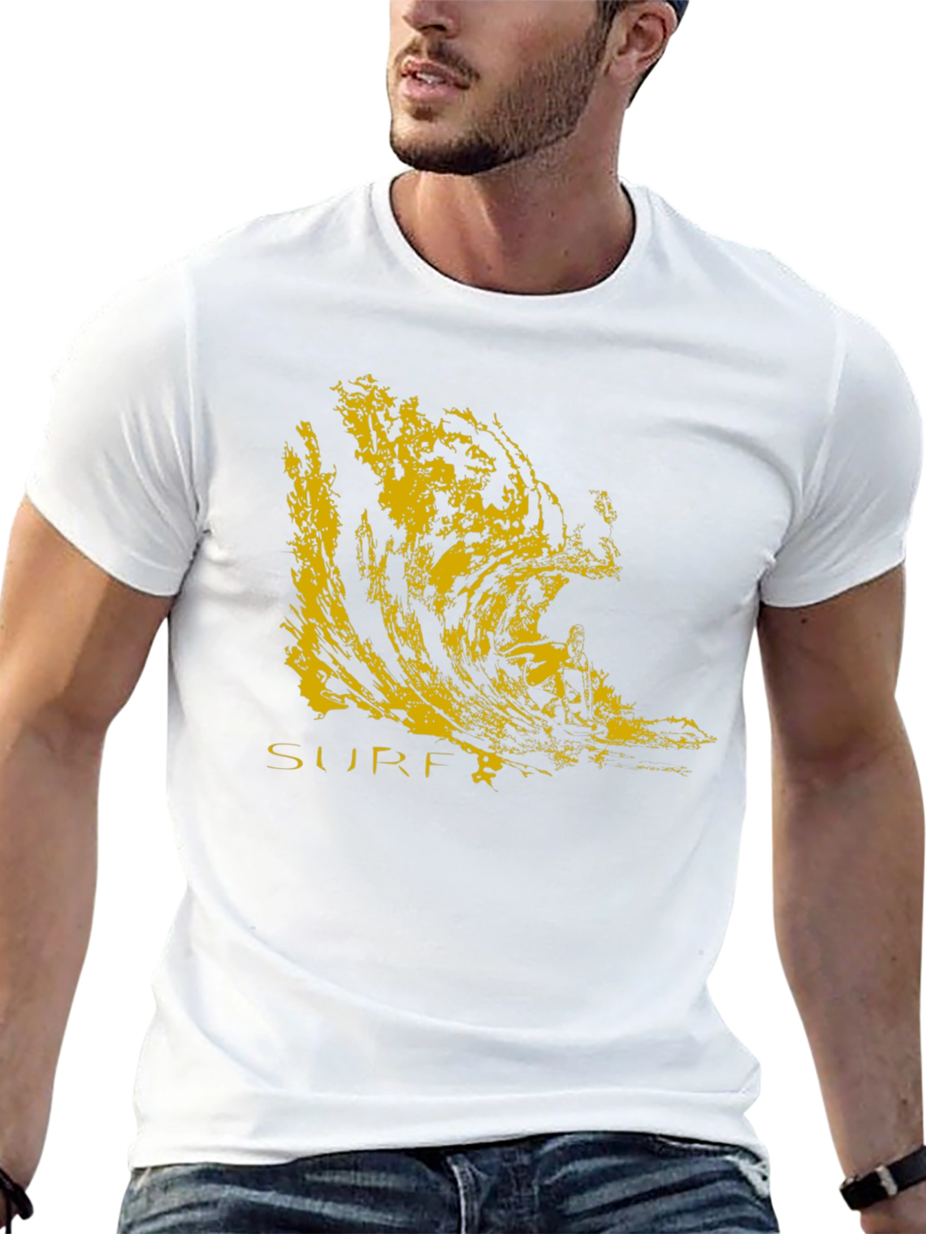 Surf Wave Graphic Black T-Shirt