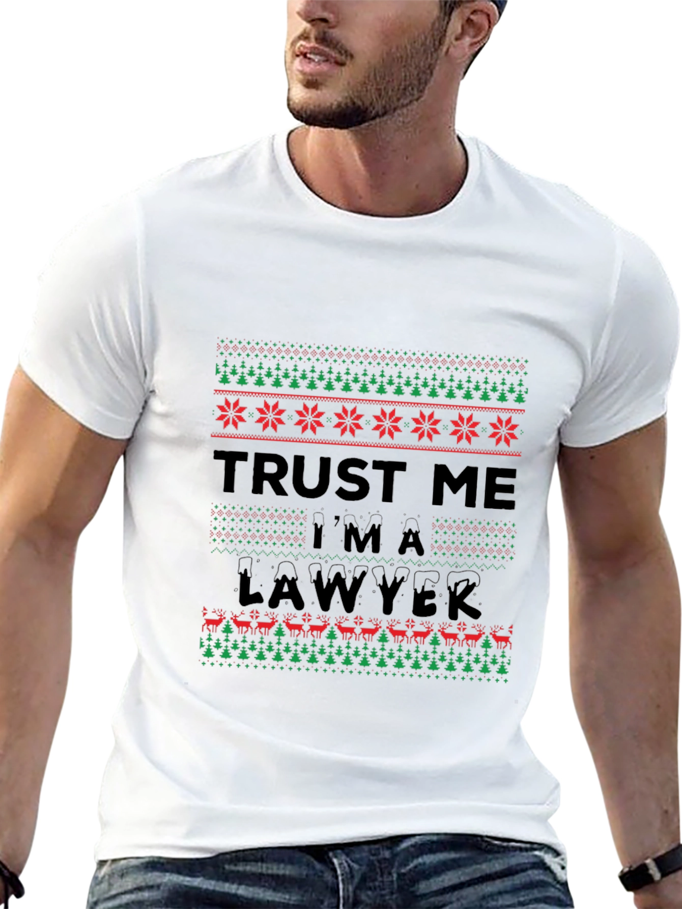 Trust Me Im A Lawyer Ugly Christmas Sweater T-Shirt