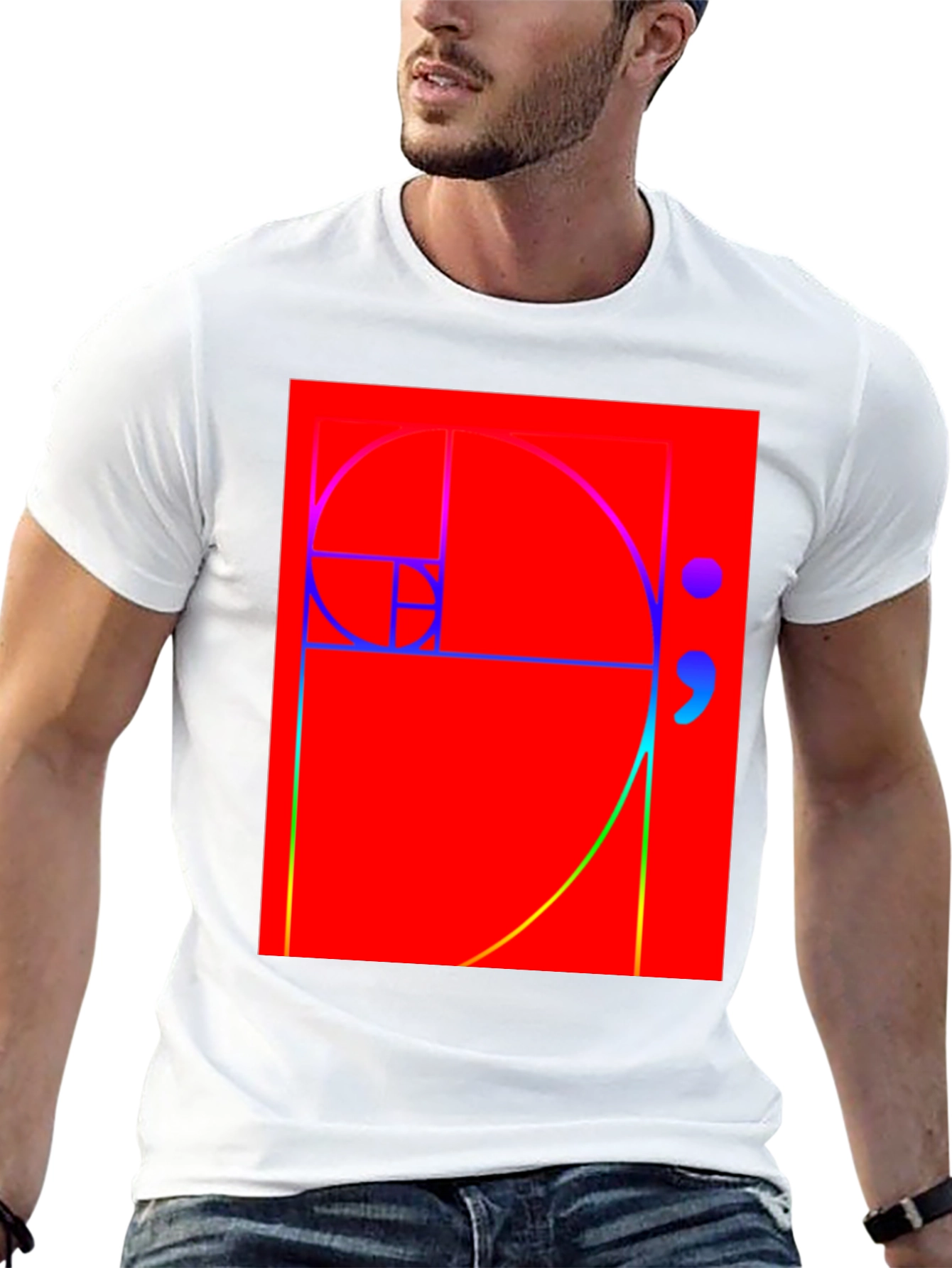 Fibonacci Sequence Graphic Tee - Black Cotton T-Shirt