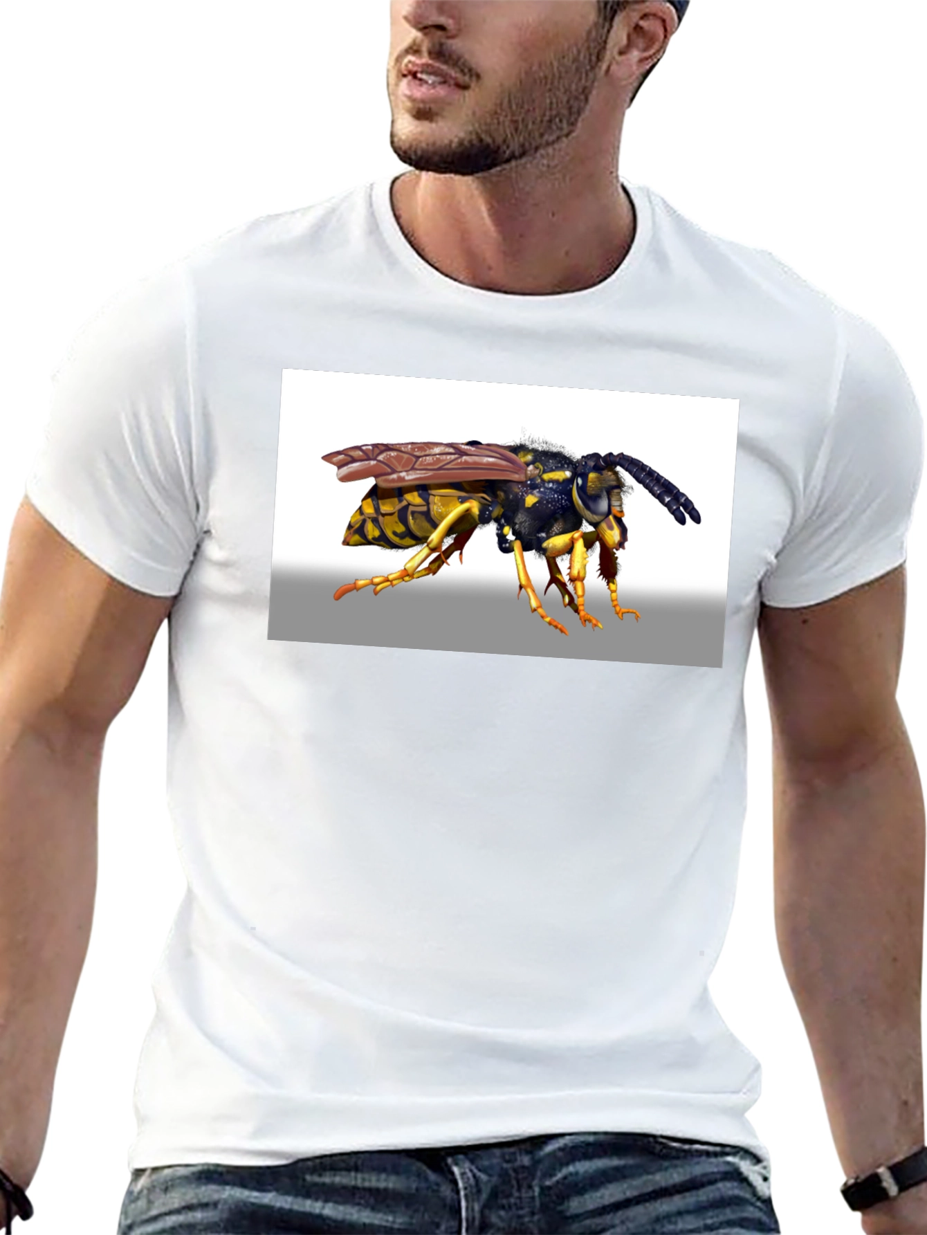 Wasp Graphic Tee - Bold Black Cotton T-Shirt
