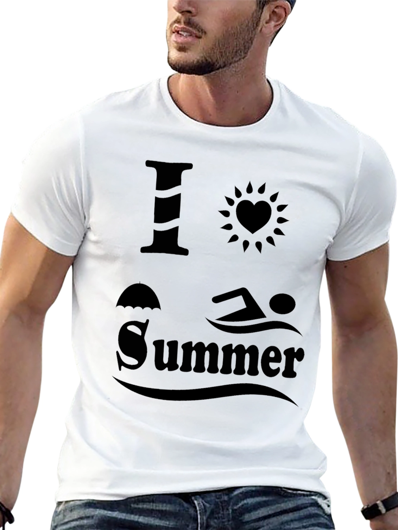 I Love Summer Black T-Shirt