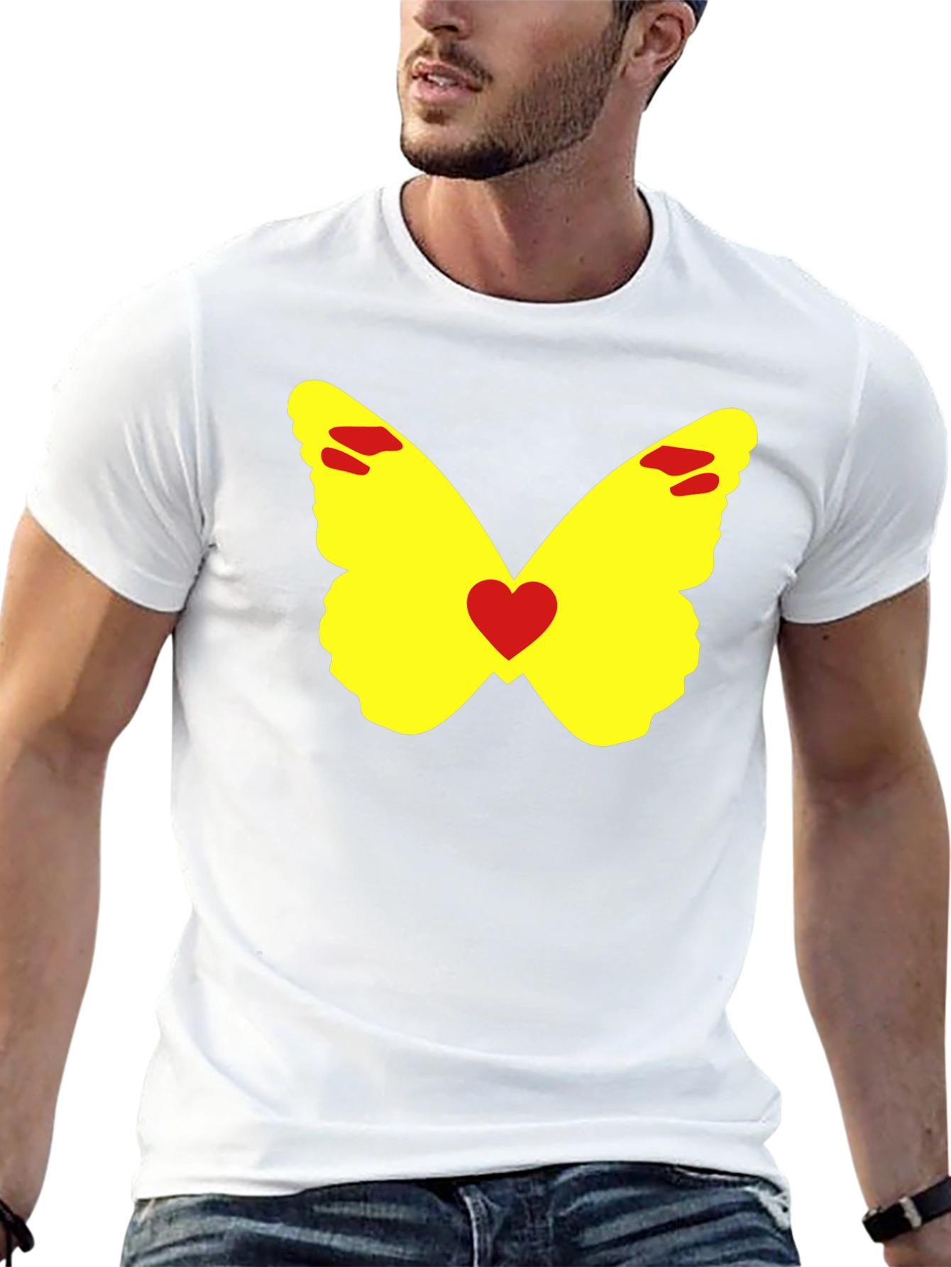 Butterfly Heart Graphic Tee - Black
