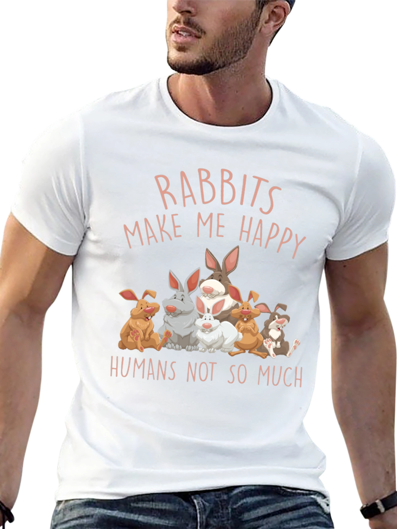 Rabbits Make Me Happy Graphic Tee