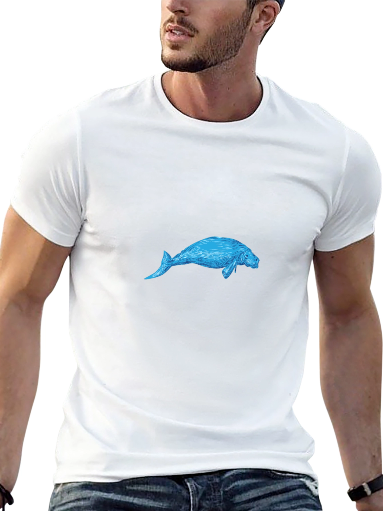 Manatee Graphic Black T-Shirt