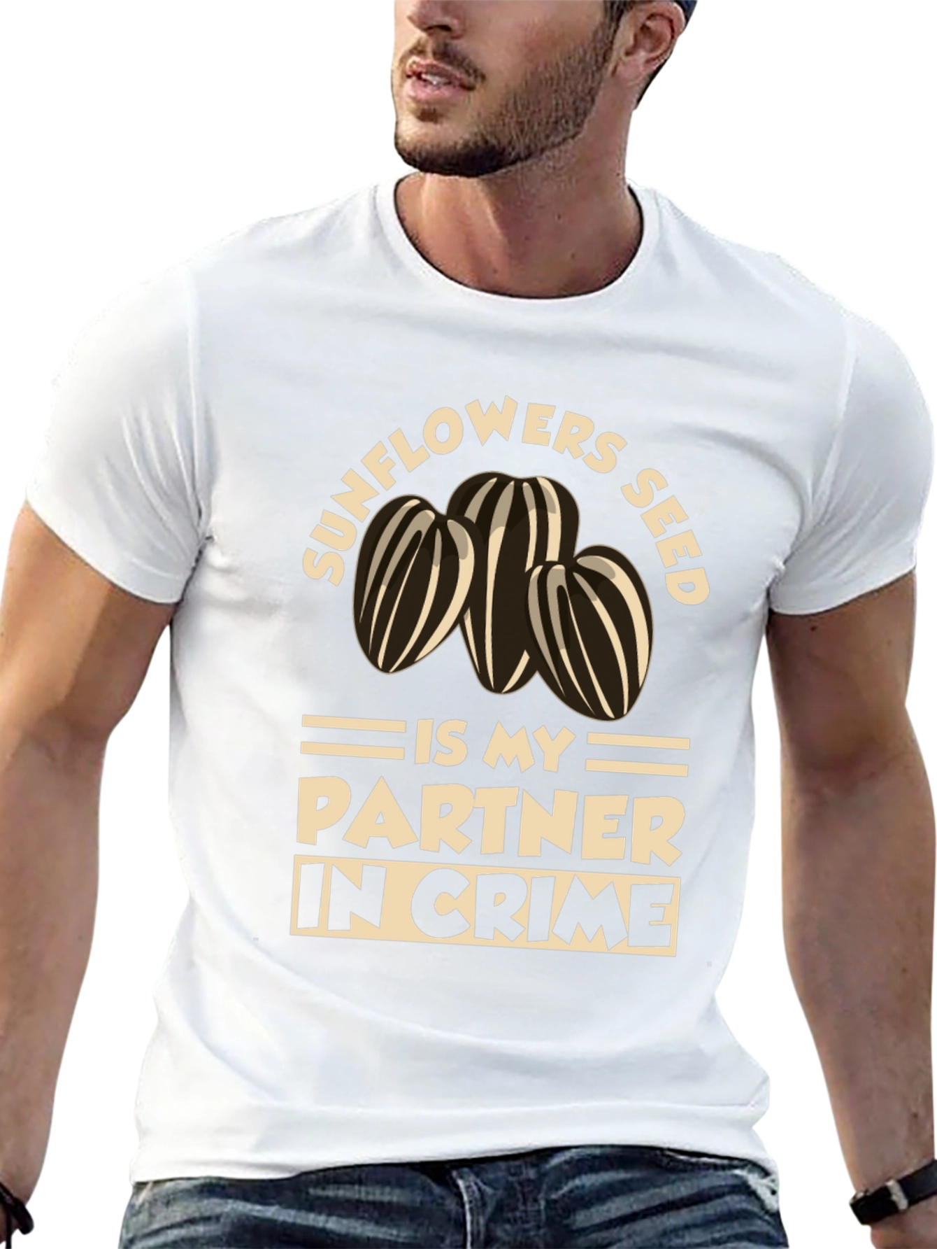 Sunflower Seed Partner in Crime Black T-Shirt