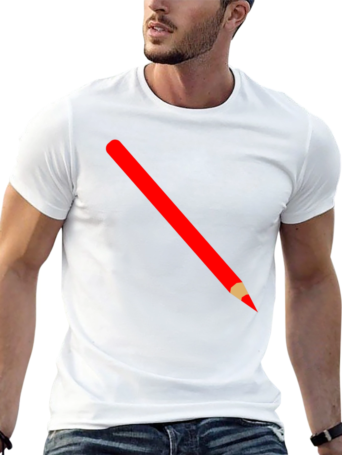 Pencil Graphic Tee - Black Cotton T-Shirt