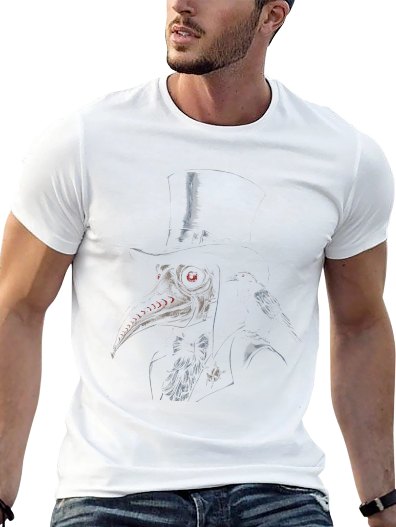 Plague Doctor Raven Graphic Black Tee