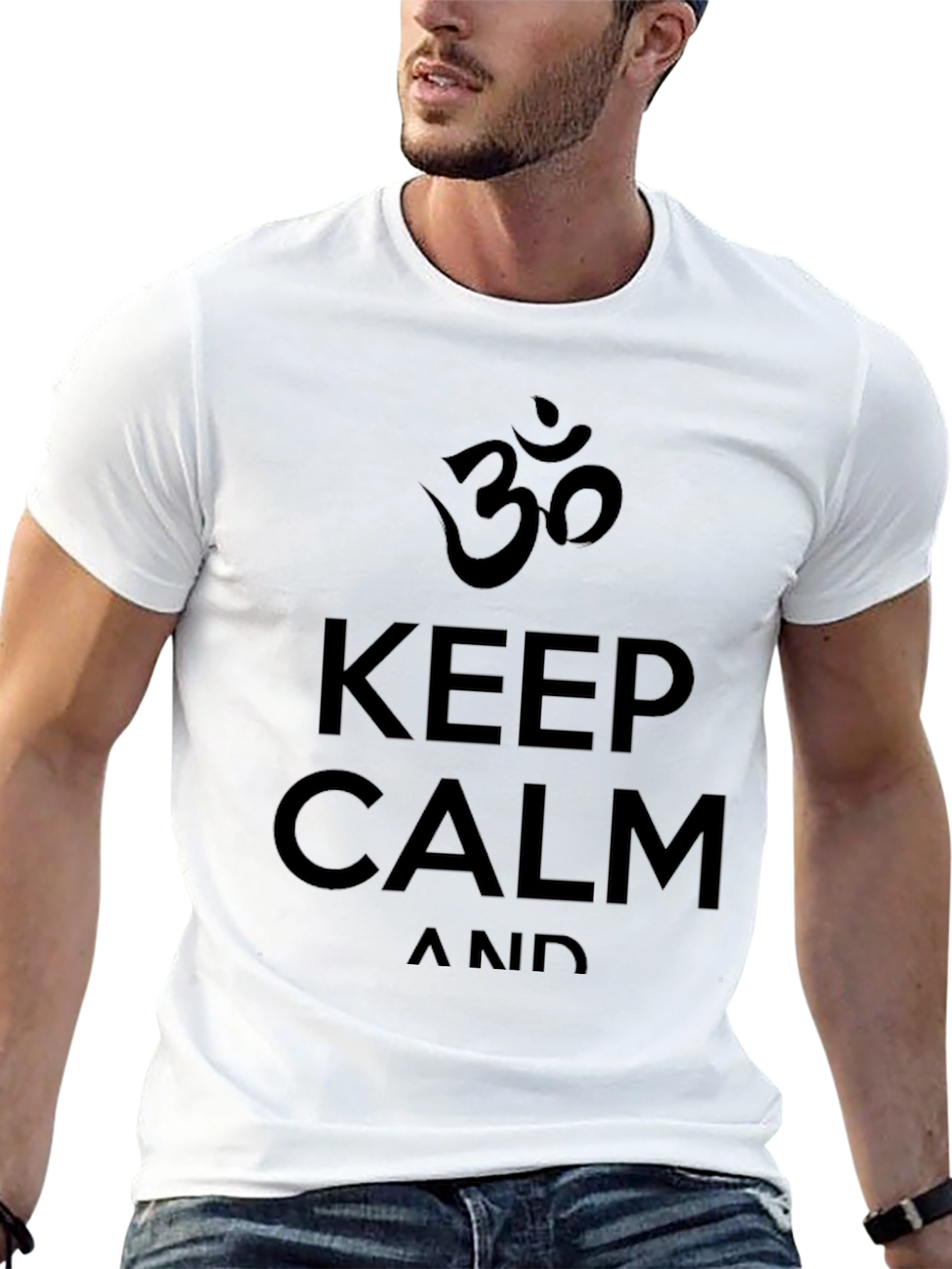 Keep Calm Om Symbol Black T-Shirt